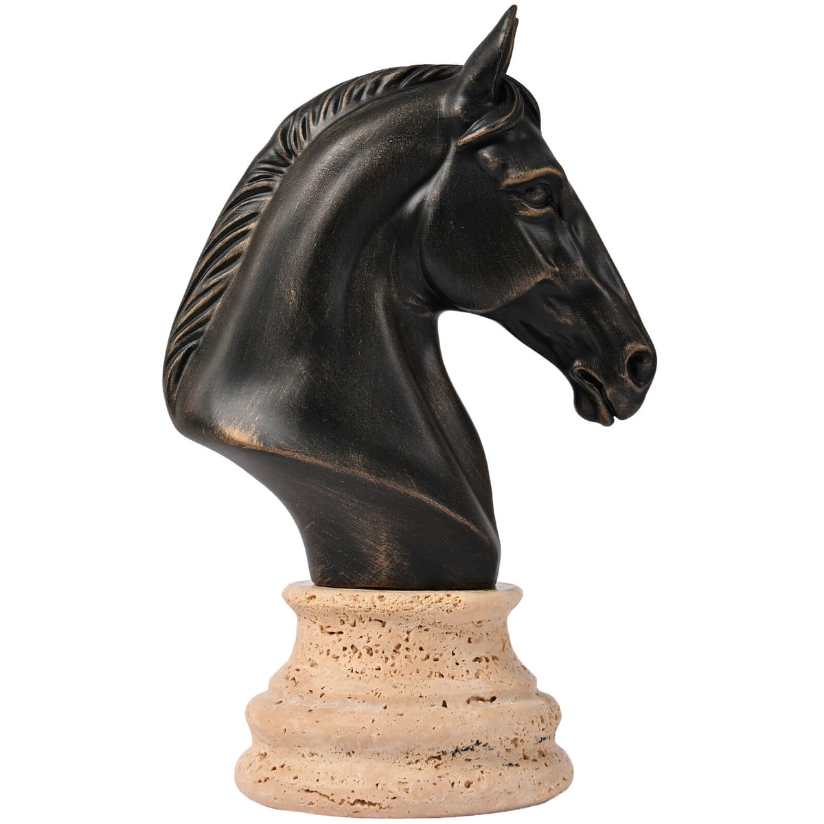 Horse Head Sculpture in Antique Bronze