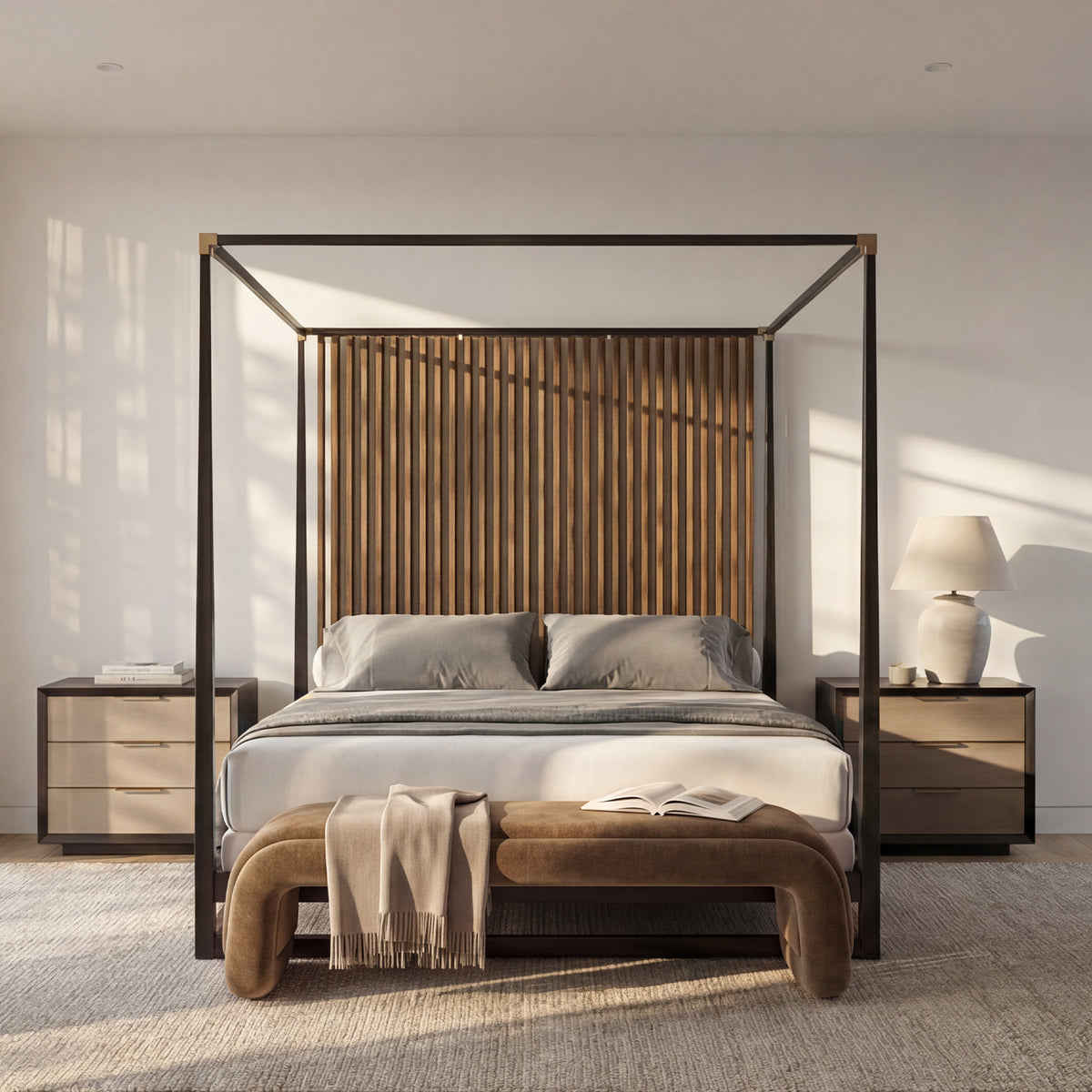 Pinstripe US King Size Bed