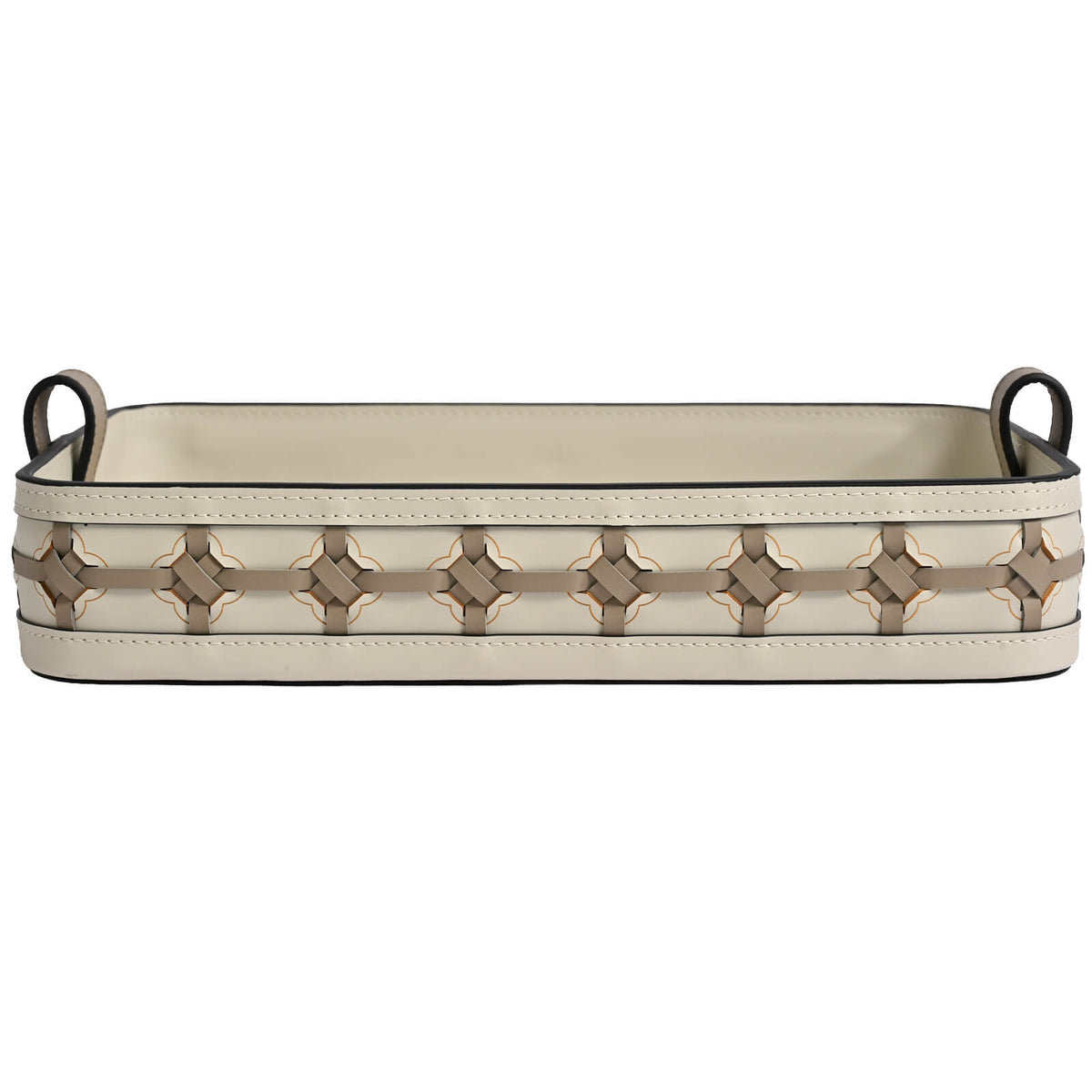 Rectangular Woven Leather Tray - Large