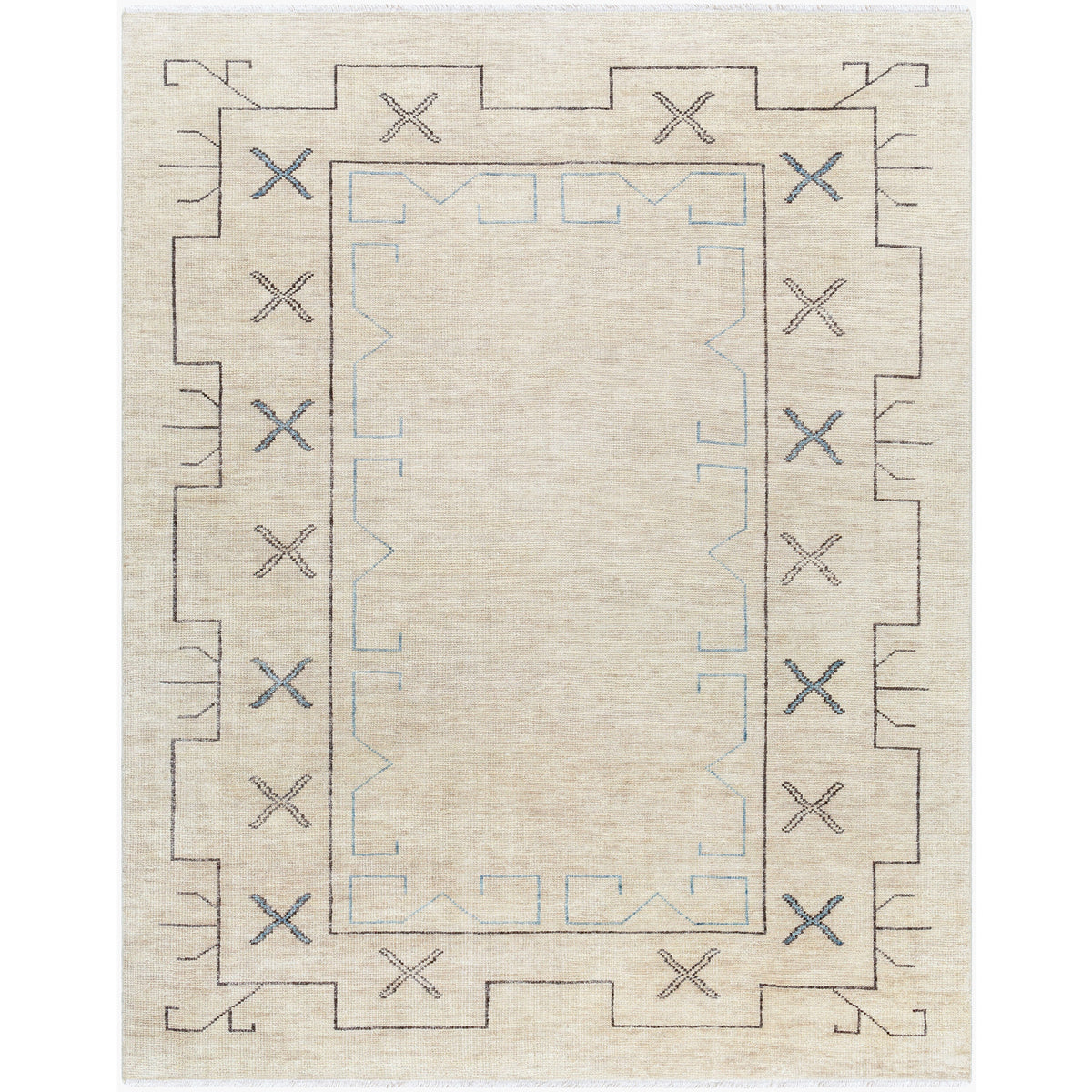 Riviera Hand Knotted Rug in Light Neutral - 305 x 244 cm
