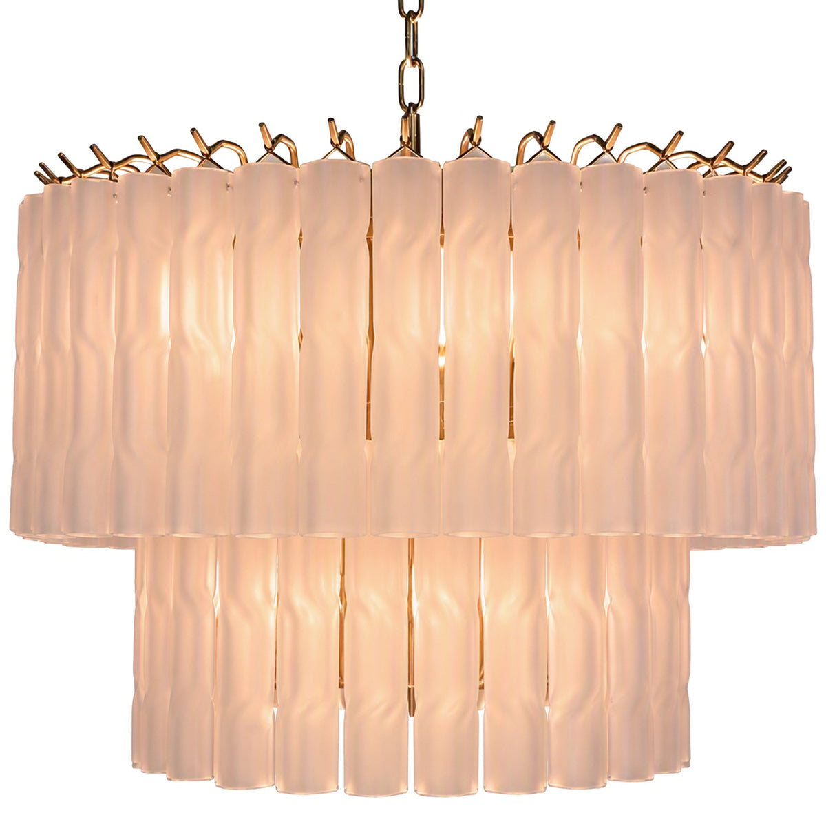 Twisted Frost Glass Chandelier - Small