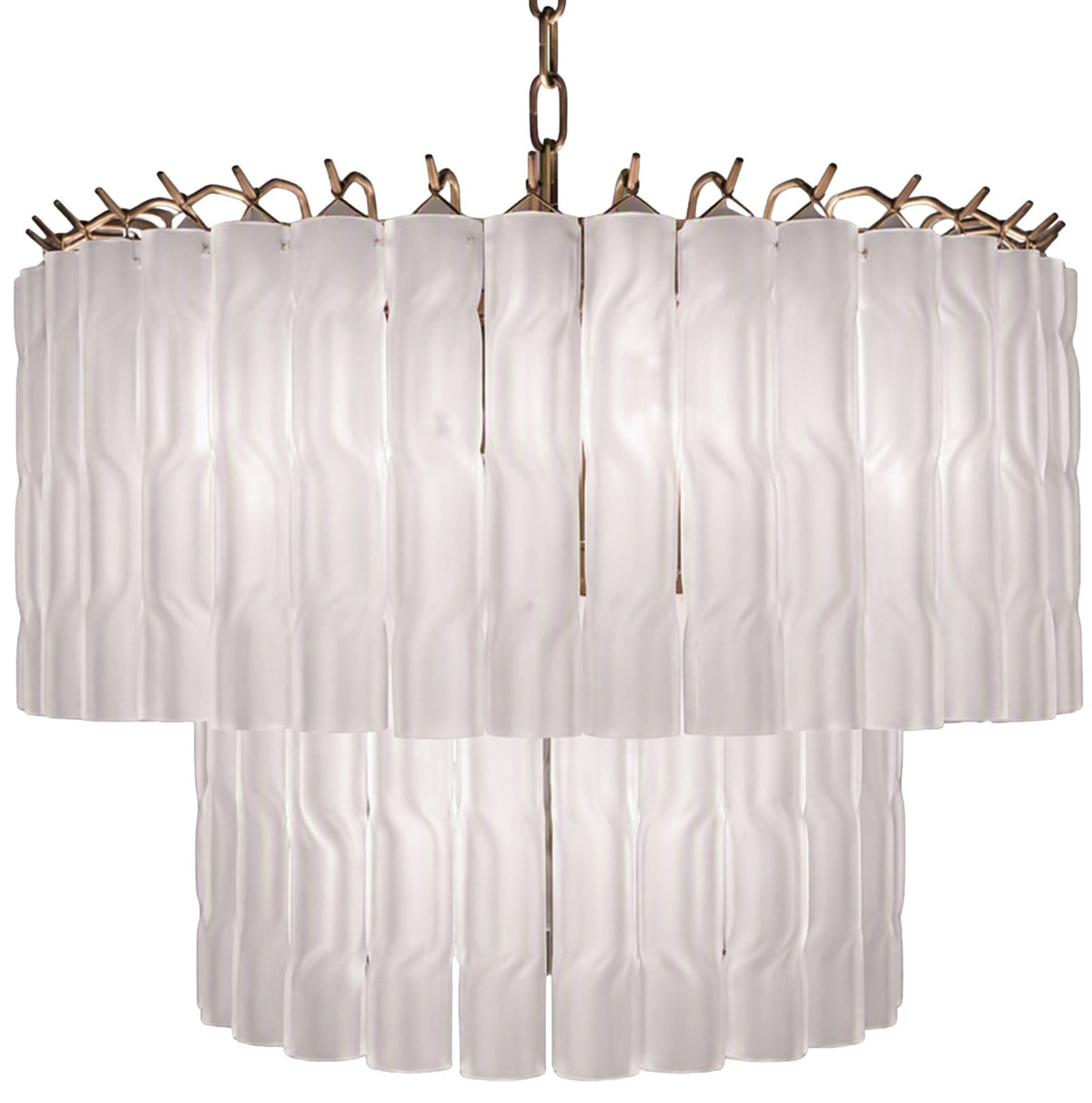 Twisted Frost Glass Chandelier - Small