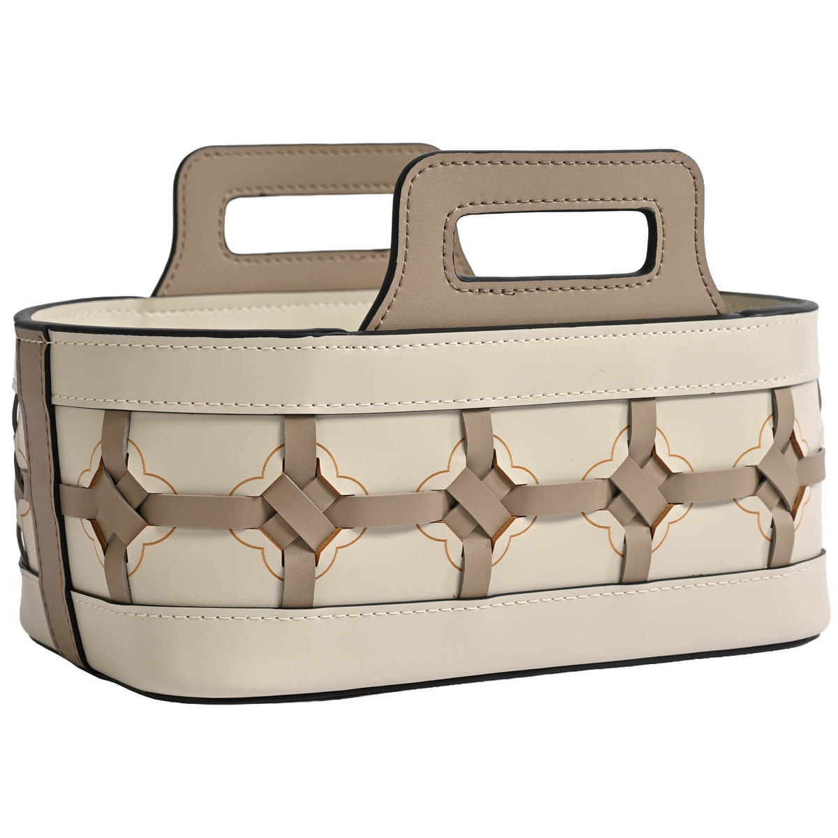 Woven Leather Storage Basket - Small