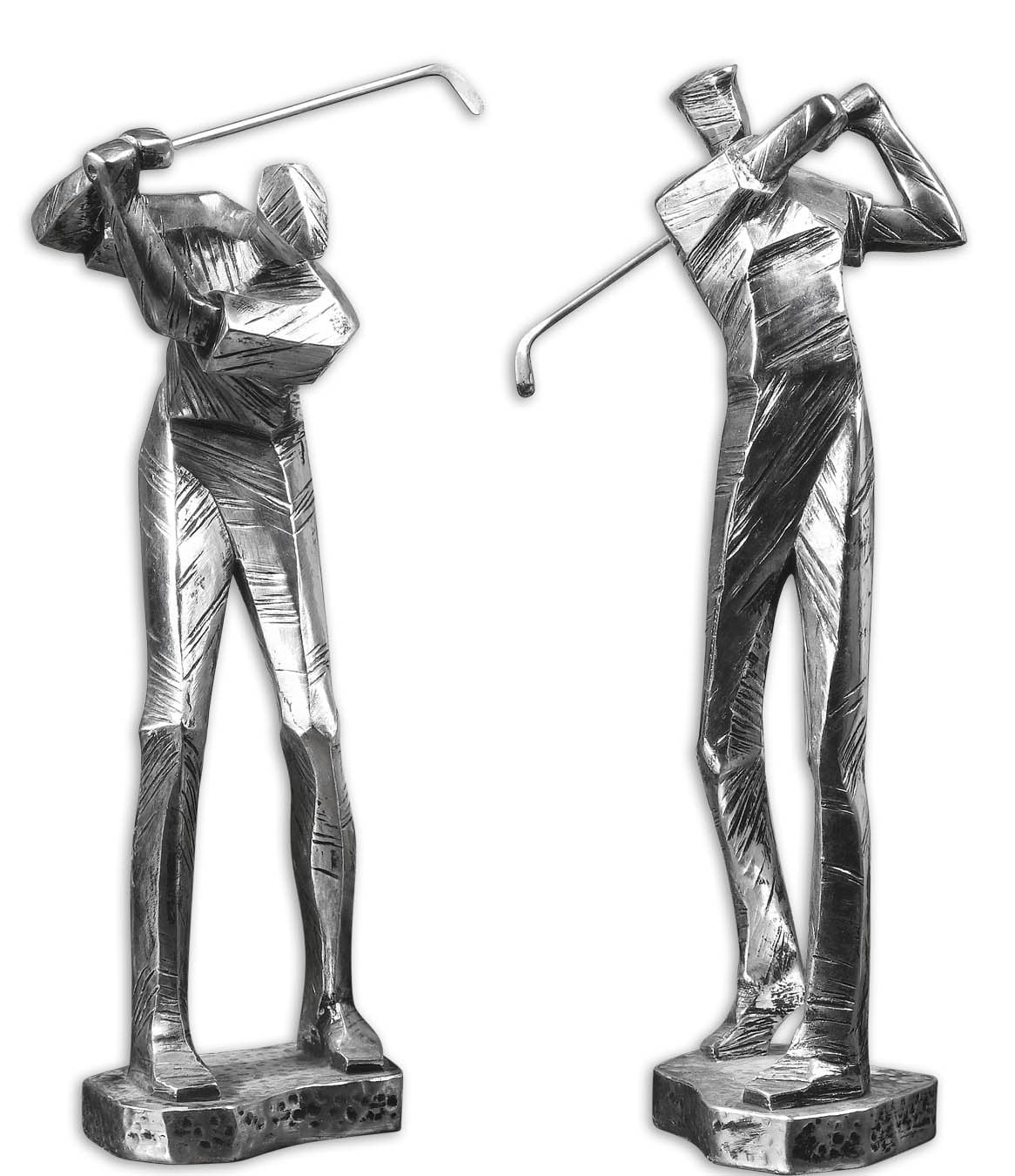 Practice Shot Metallic Statues