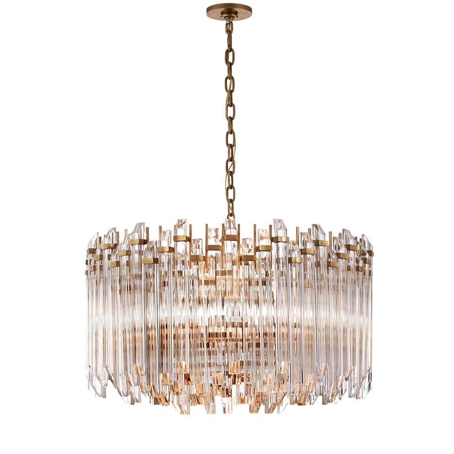 Adele Large Wide Drum Chandelier | Antique Brass