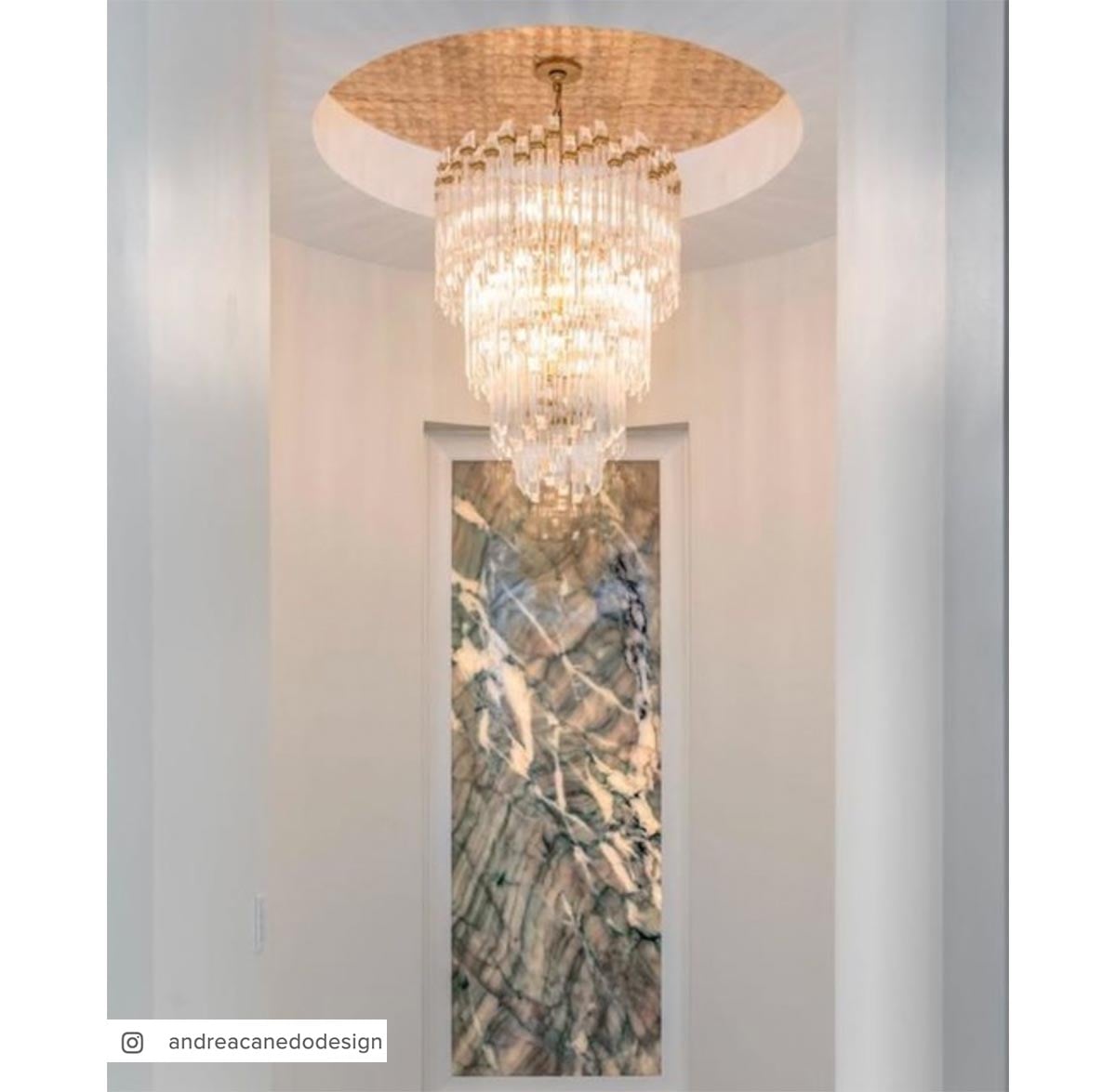 Adele Three-Tier Waterfall Chandelier in Hand-Rubbed Antique Brass