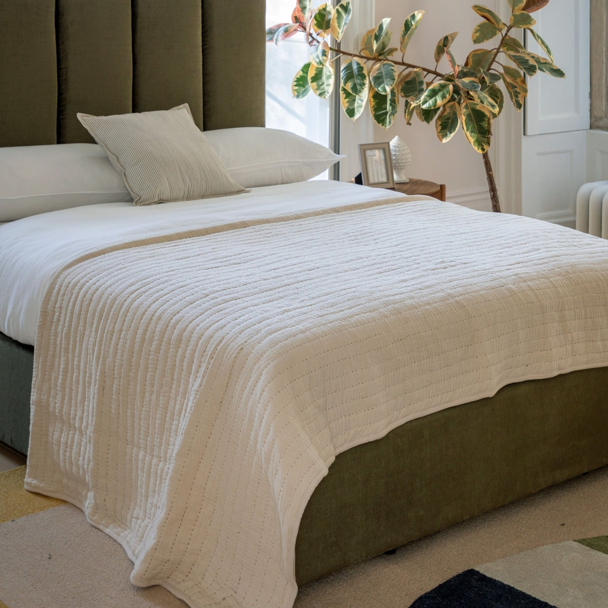 Alcove Gauze Bedspread in Taupe