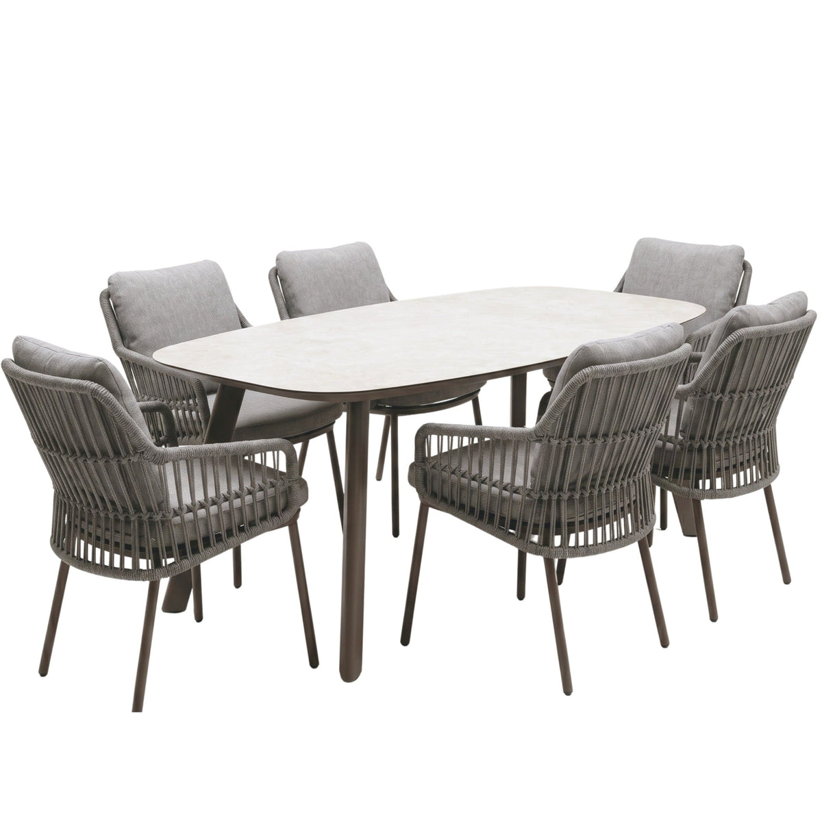 Alicante 6 seater outdoor dining set with 180cm ceramic dining table