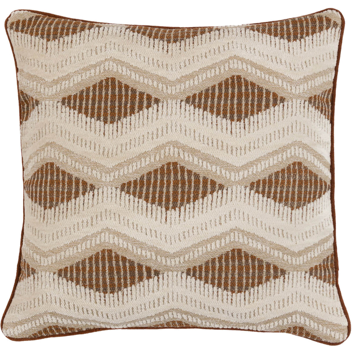 Alto Jacquard Cushion in Rust