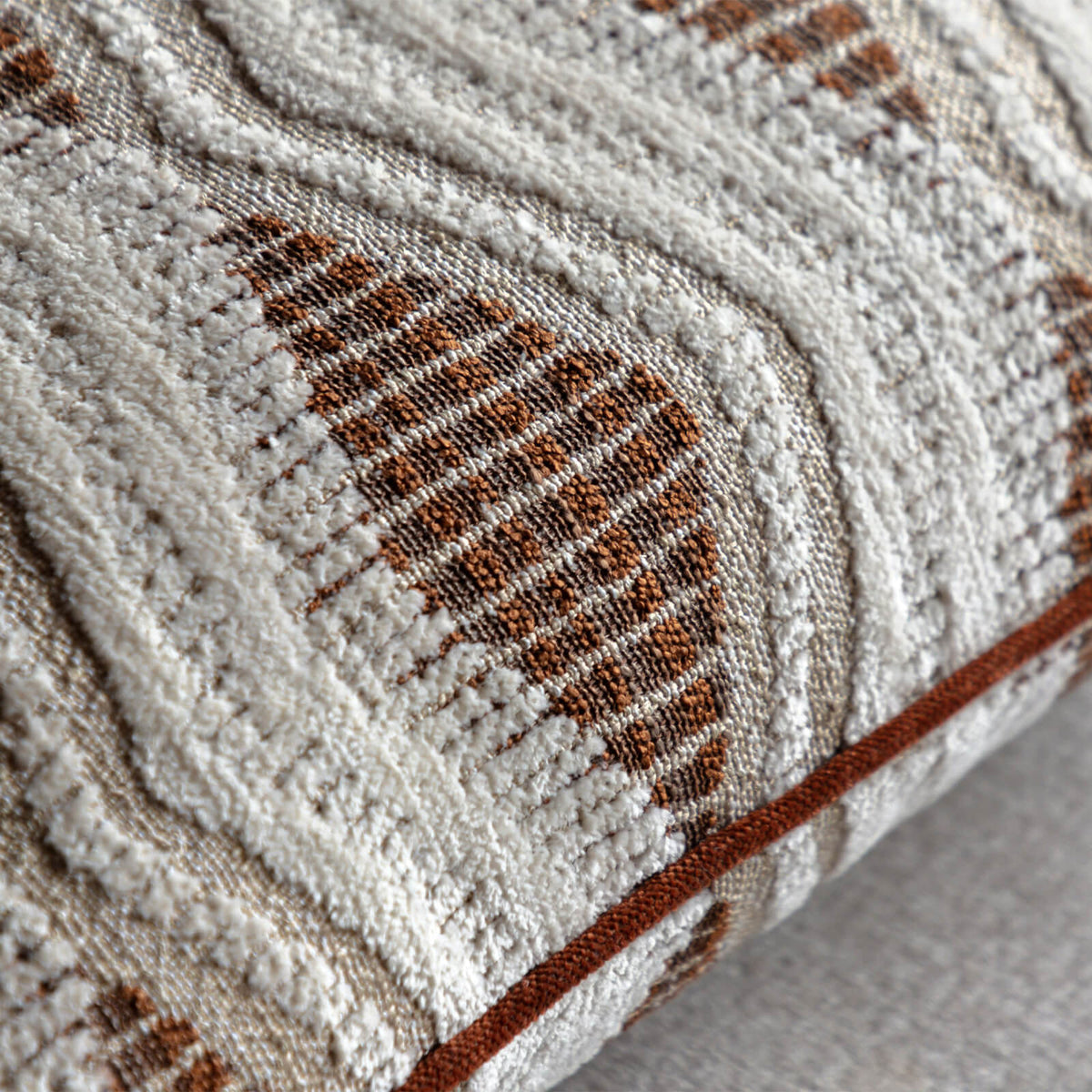 Alto Jacquard Cushion in Rust