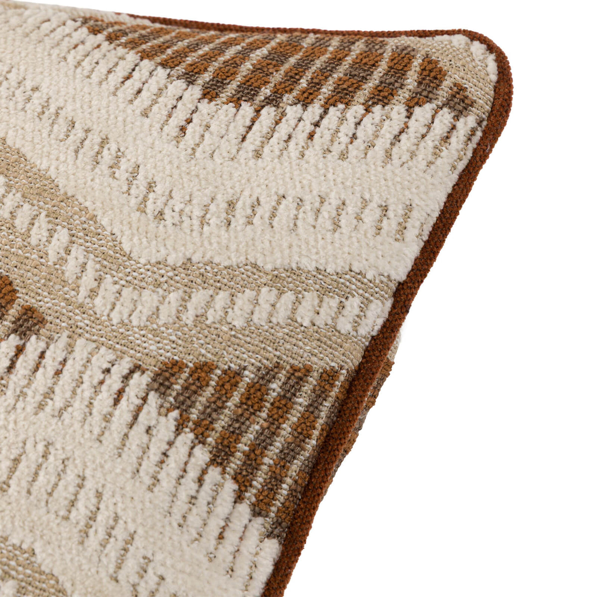 Alto Jacquard Cushion in Rust