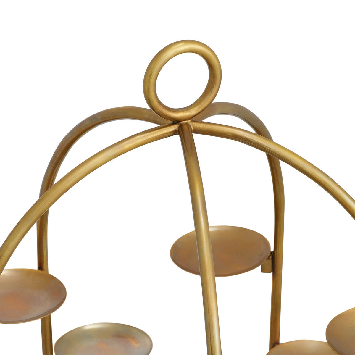Alturo Cake Stand in Vintage Brass and White Marble