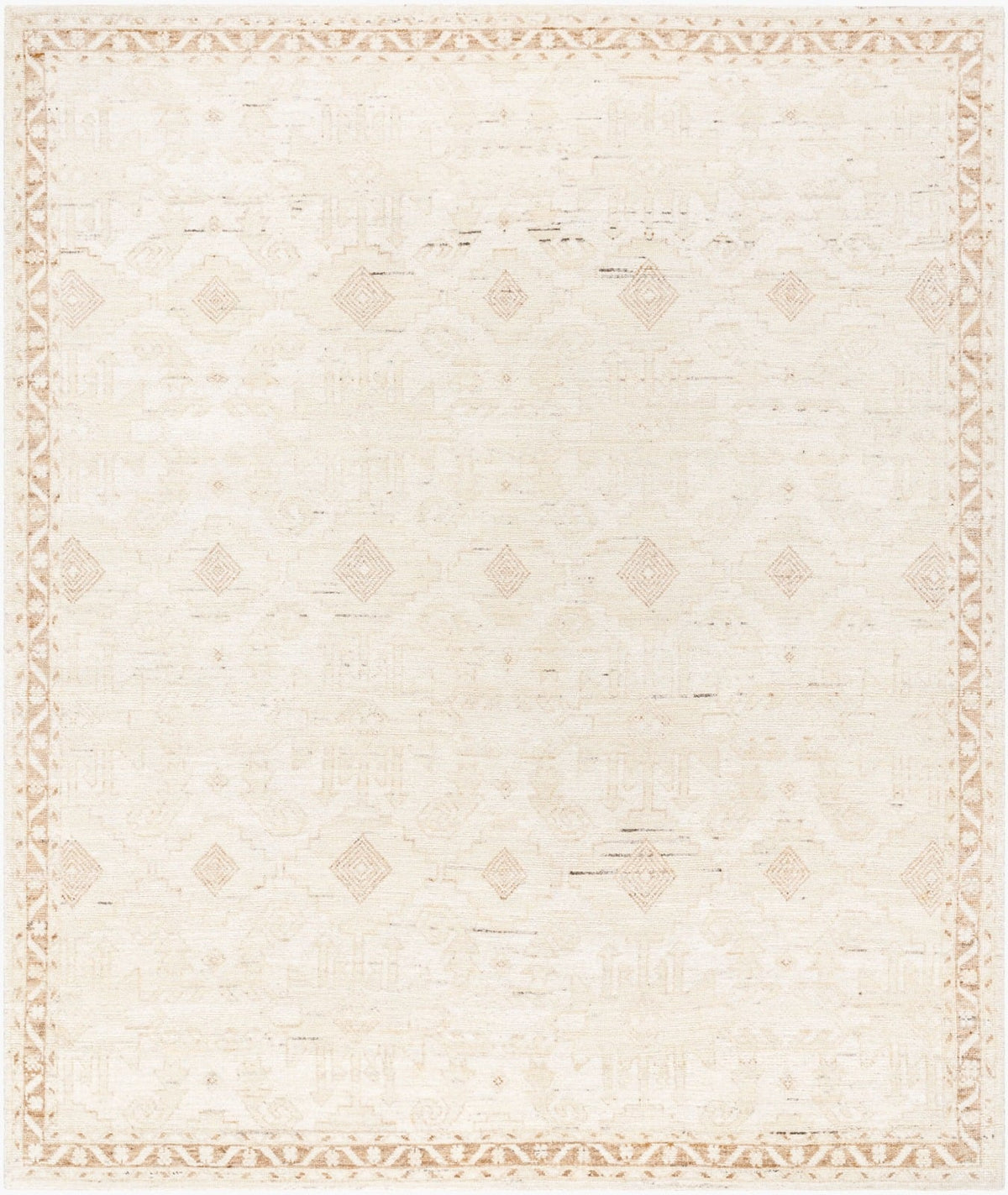 Keiichi Agora hand-knotted rug 274 x 183 cm in ivory beige and taupe – neutral wool 6x9 rug