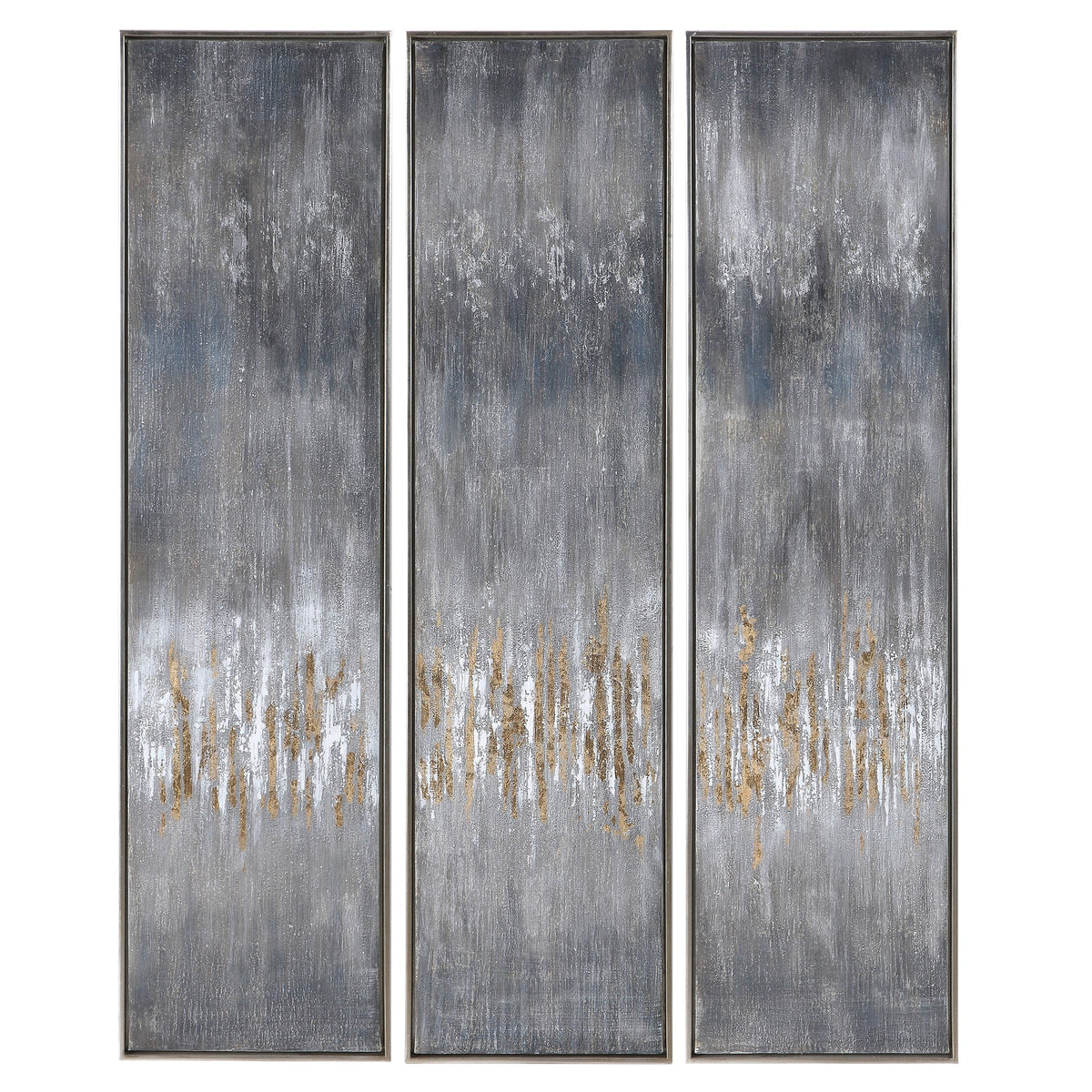 Gray Showers Hand Painted Canvases