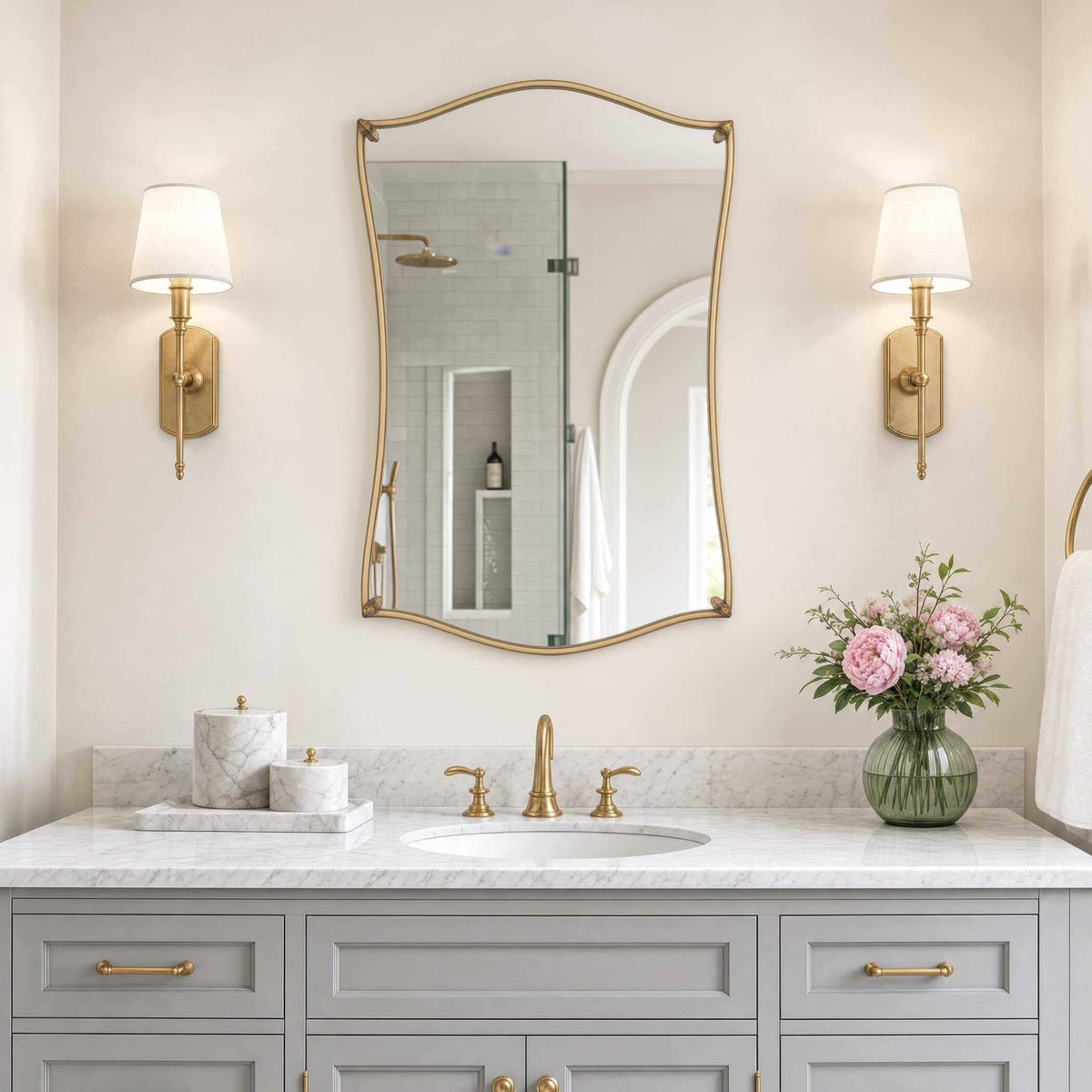 Astrella Mirror in Gold Leaf