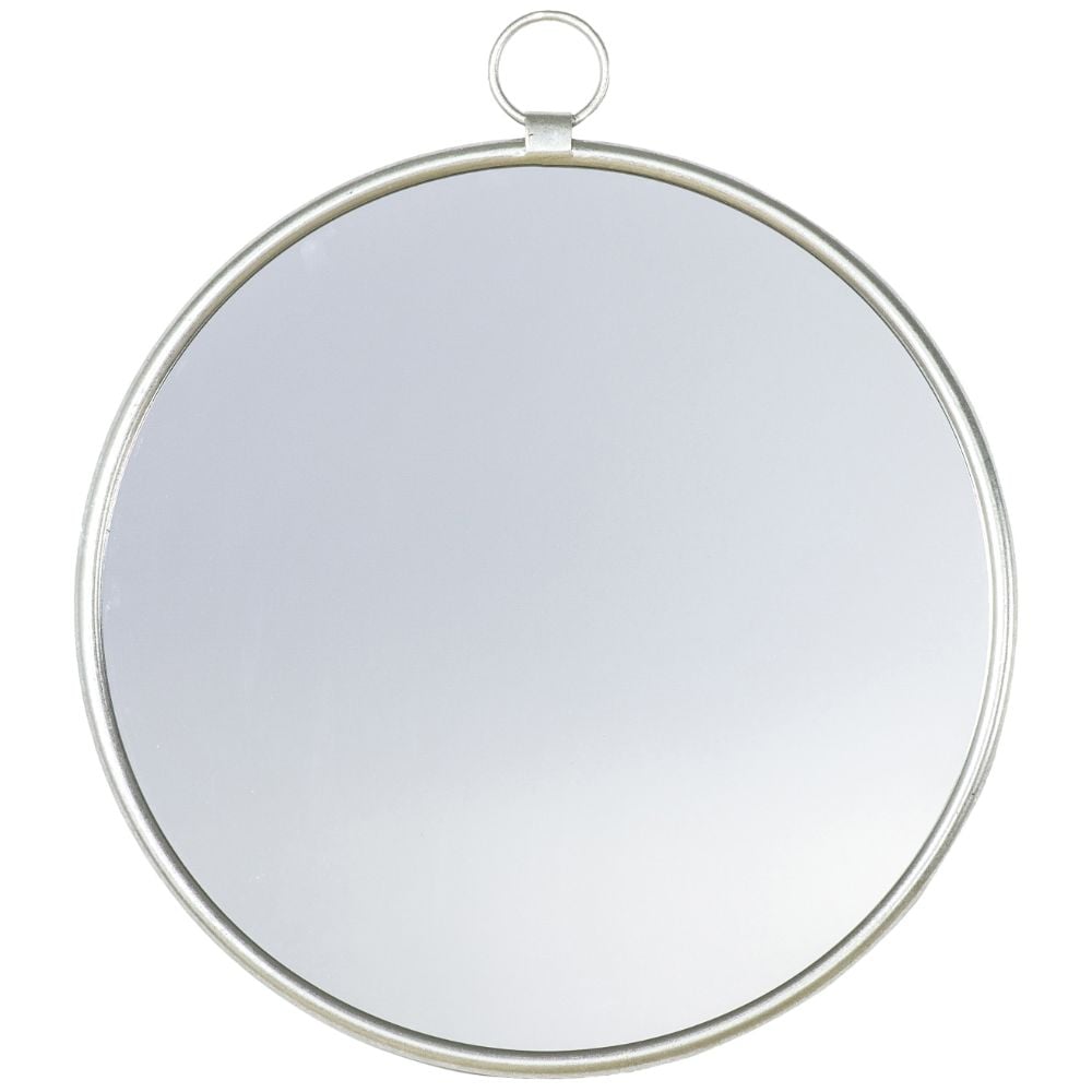 Austin Large Round Wall Hanging Mirror in Silver