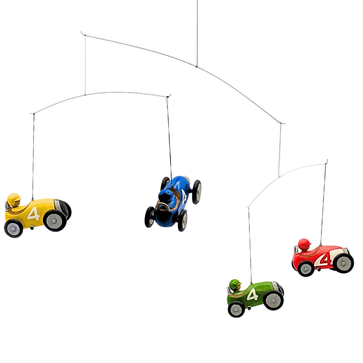 Authentic Models Racing Mobile with four colourful vintage racing cars