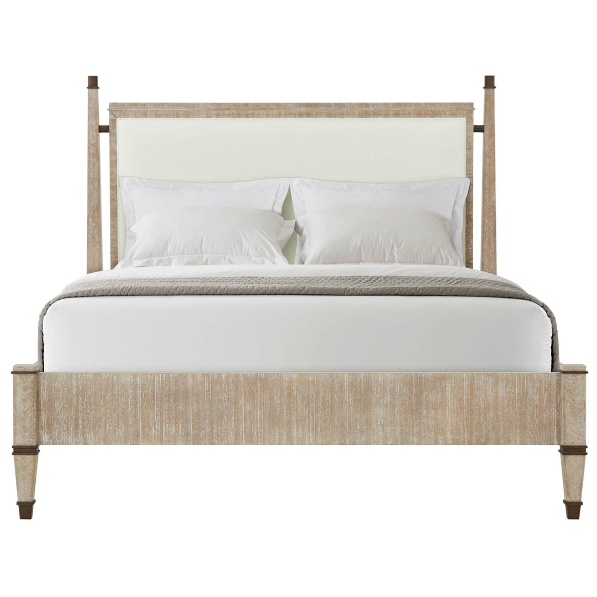 Markos Upholstered Super King Size Bed in Light