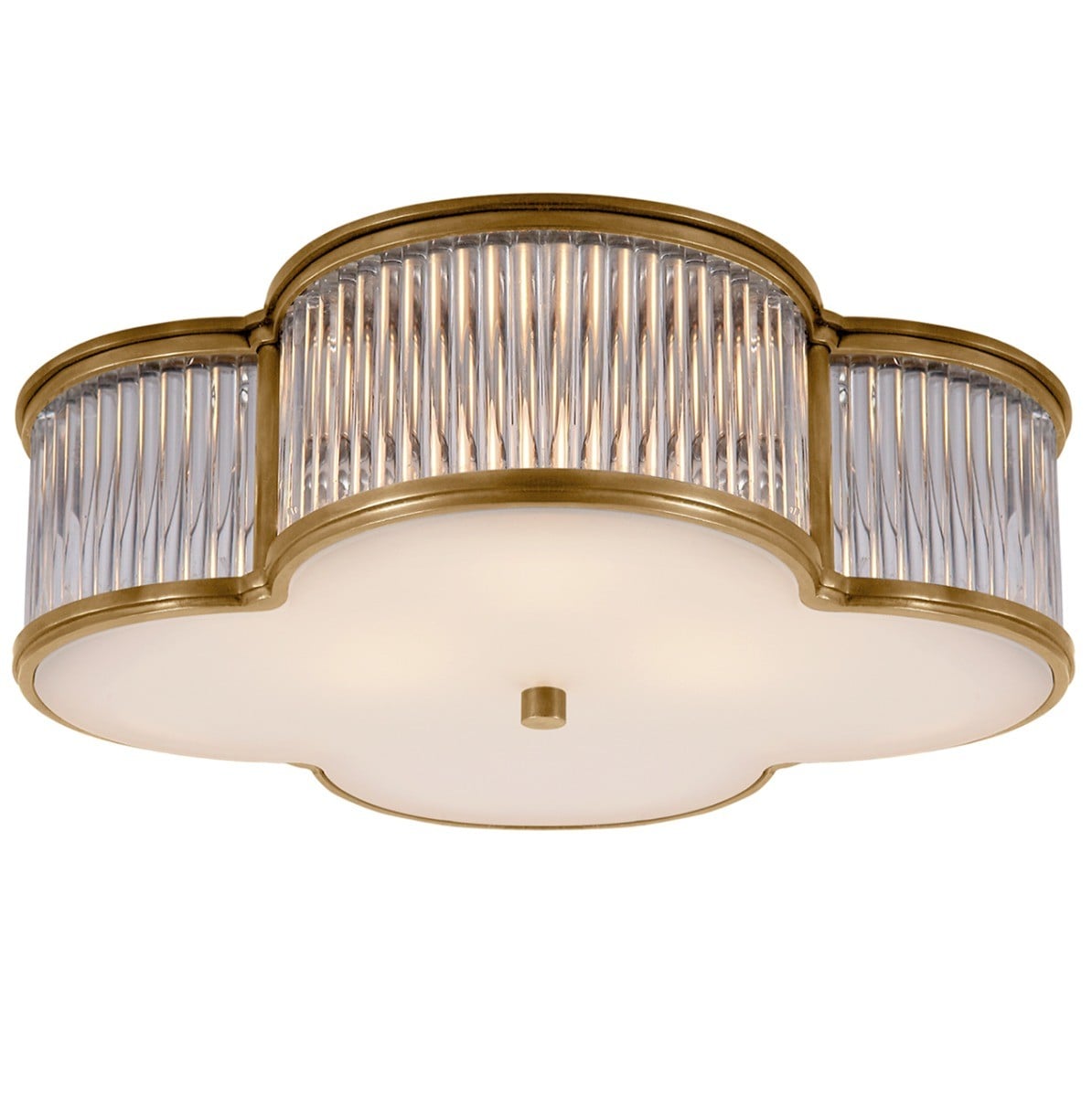 Basil 43 Flush Mount | Natural Brass & Glass