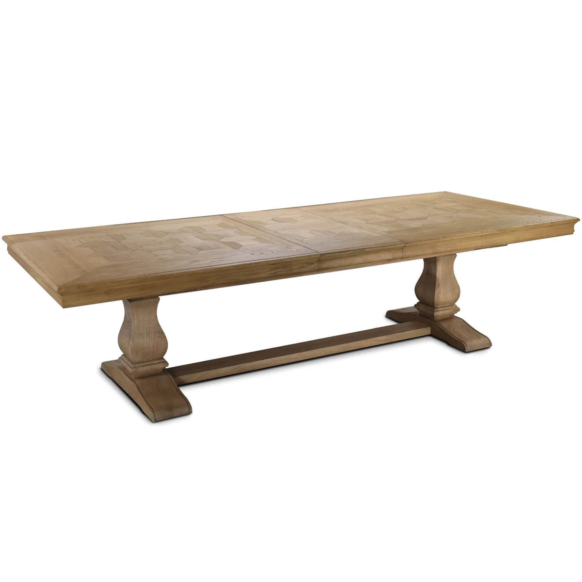 Bath Extending Oak Parquet Dining Table - 180-280cm