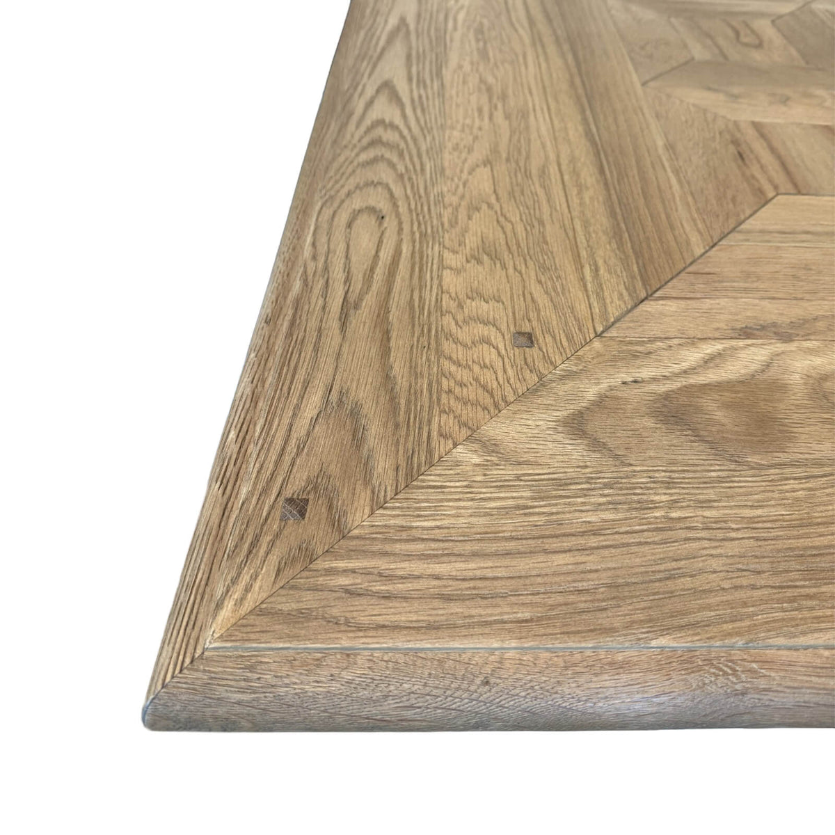 Bath Extending Oak Parquet Dining Table - 180-280cm