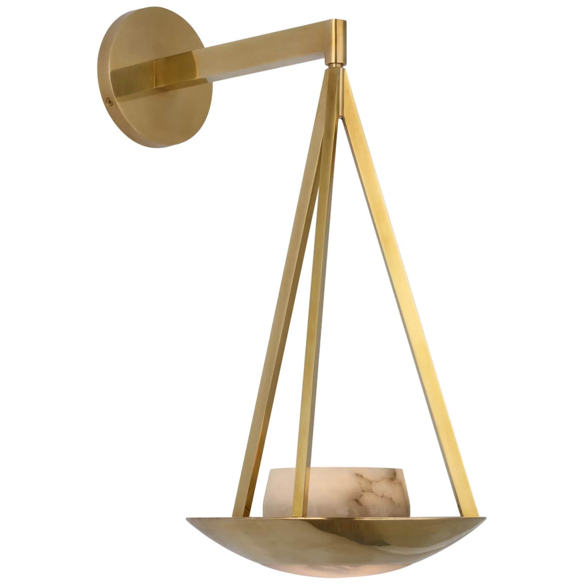 Divina 19" Floating Bowl Sconce in Soft Brass