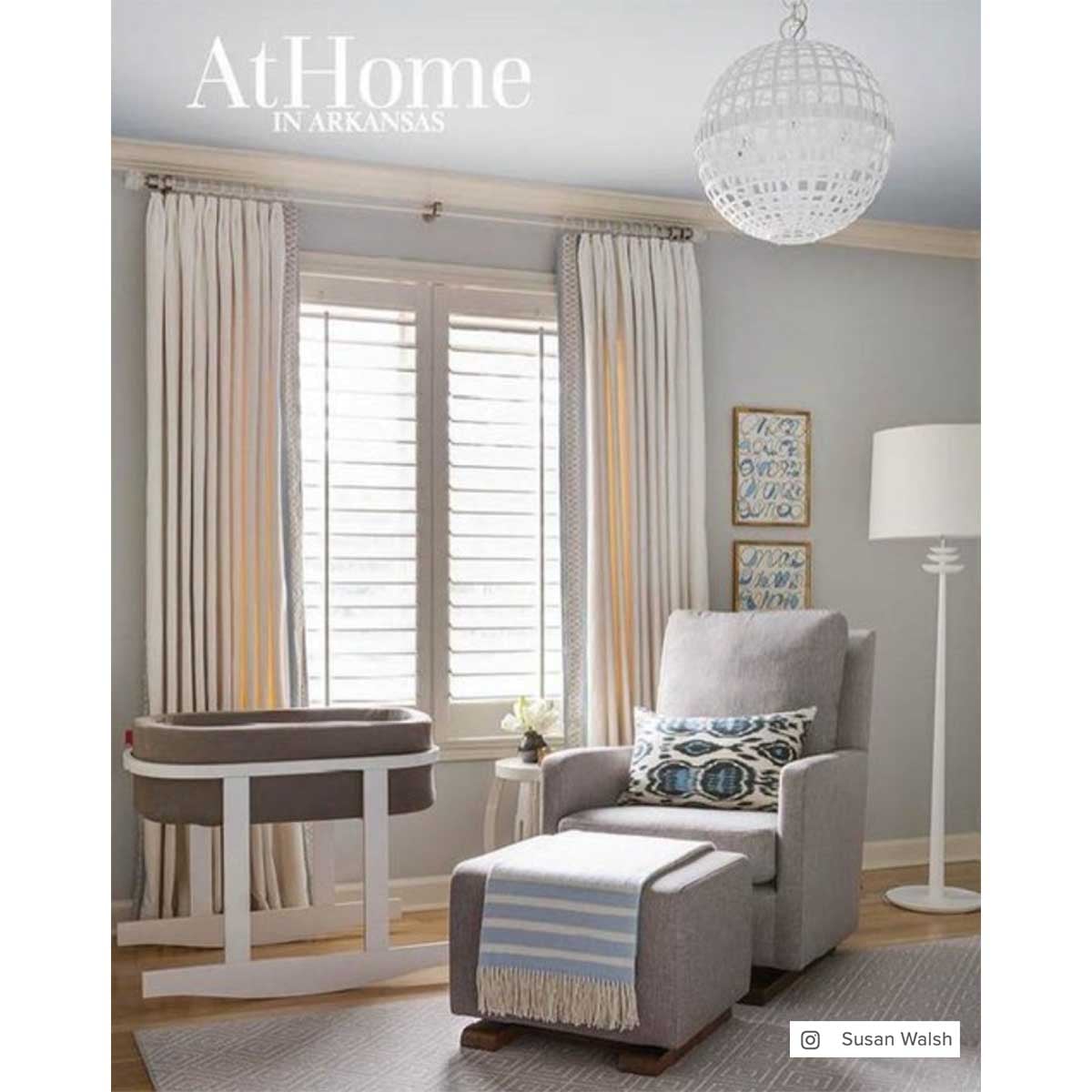 Beaumont Floor Lamp in White with Linen Shade