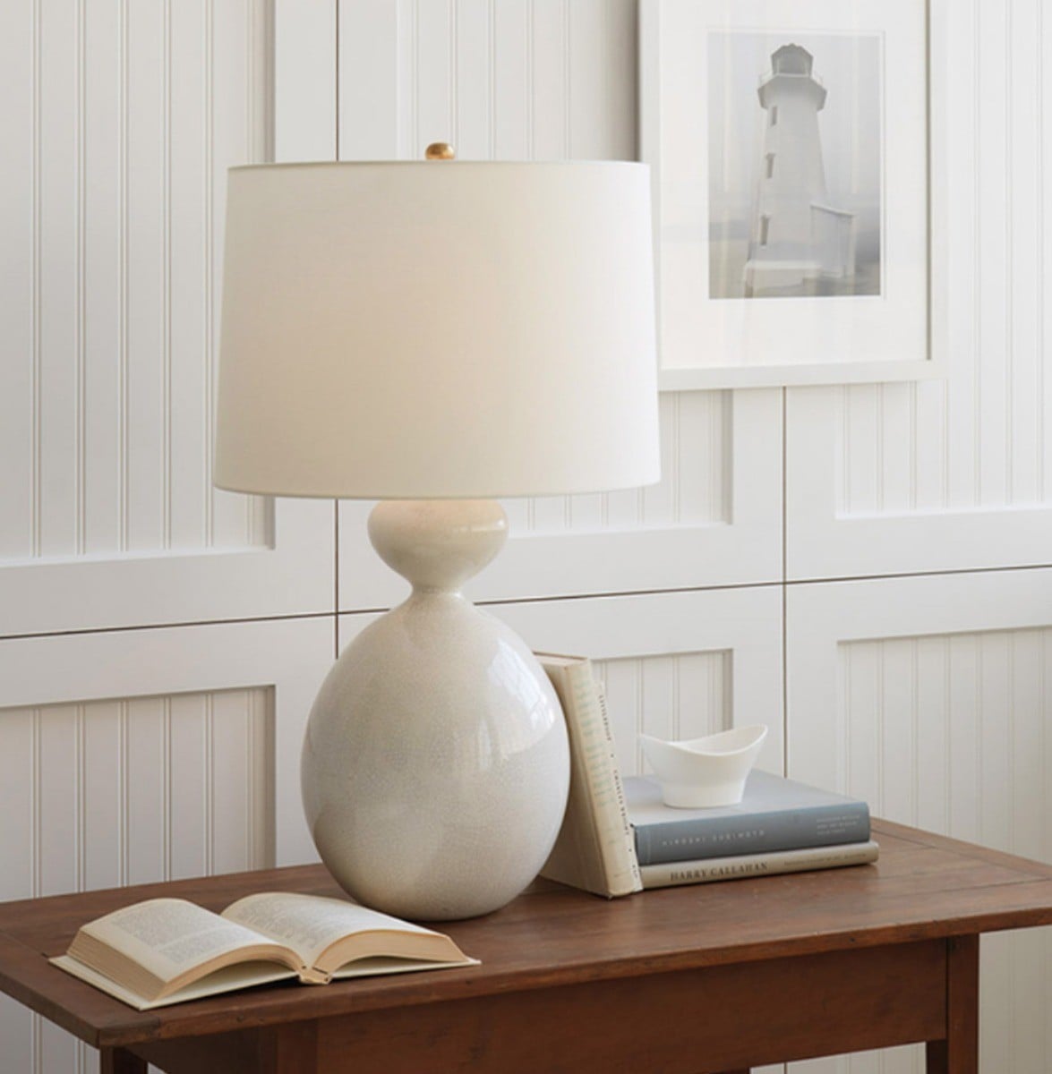 Gannet Table Lamp - Bone Craquelure