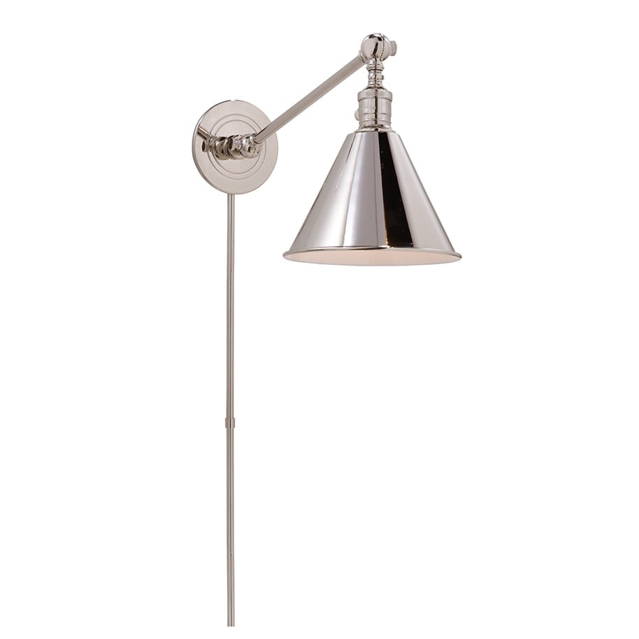 Boston Functional Single Arm Library Light | Polished Nickel