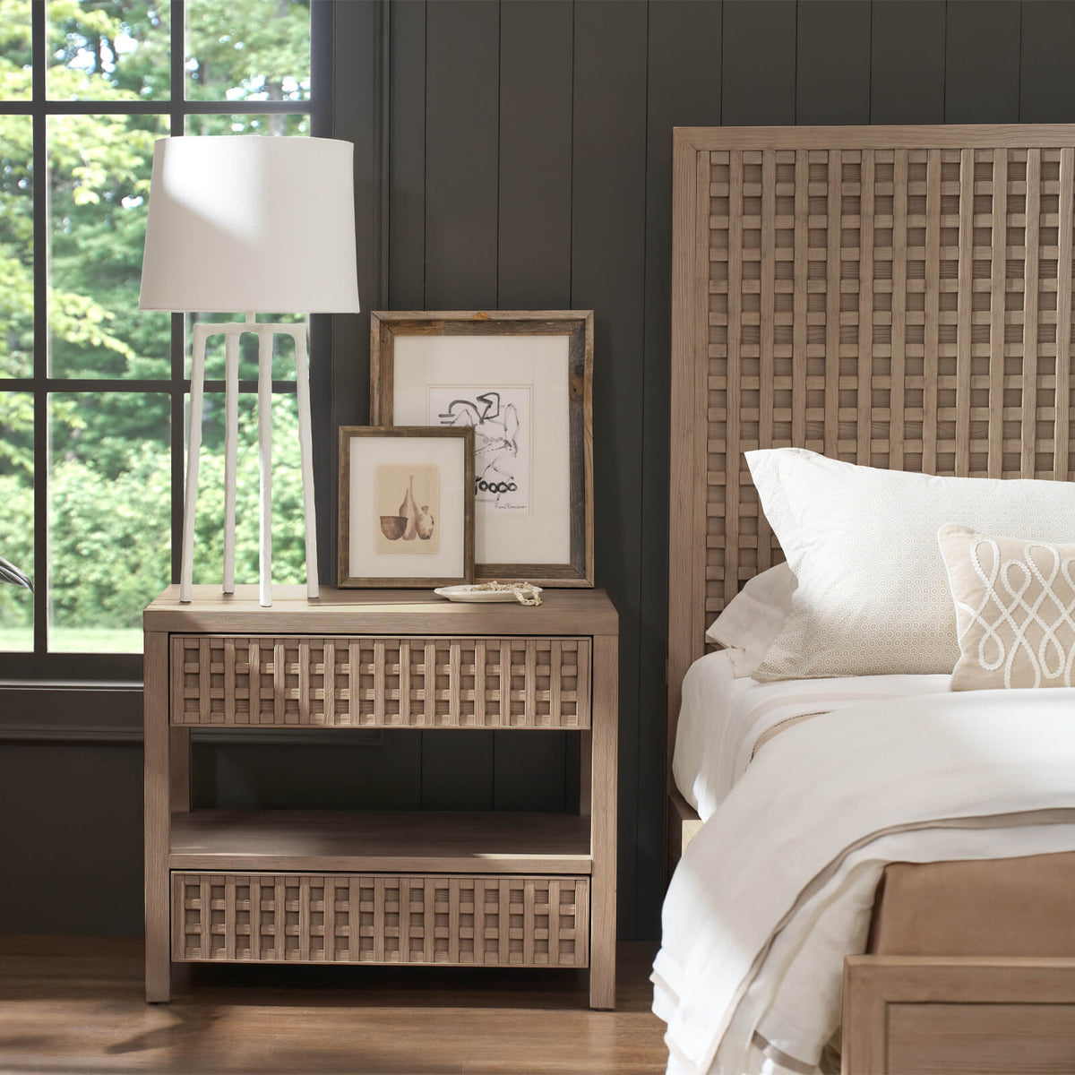 Boulder Lattice Detail Bedside Table