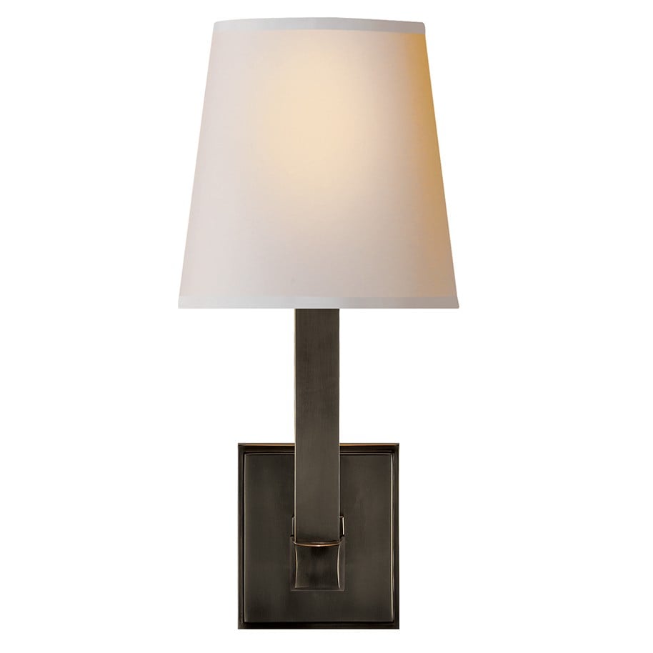 Square Tube Single Wall Light | Bronze
