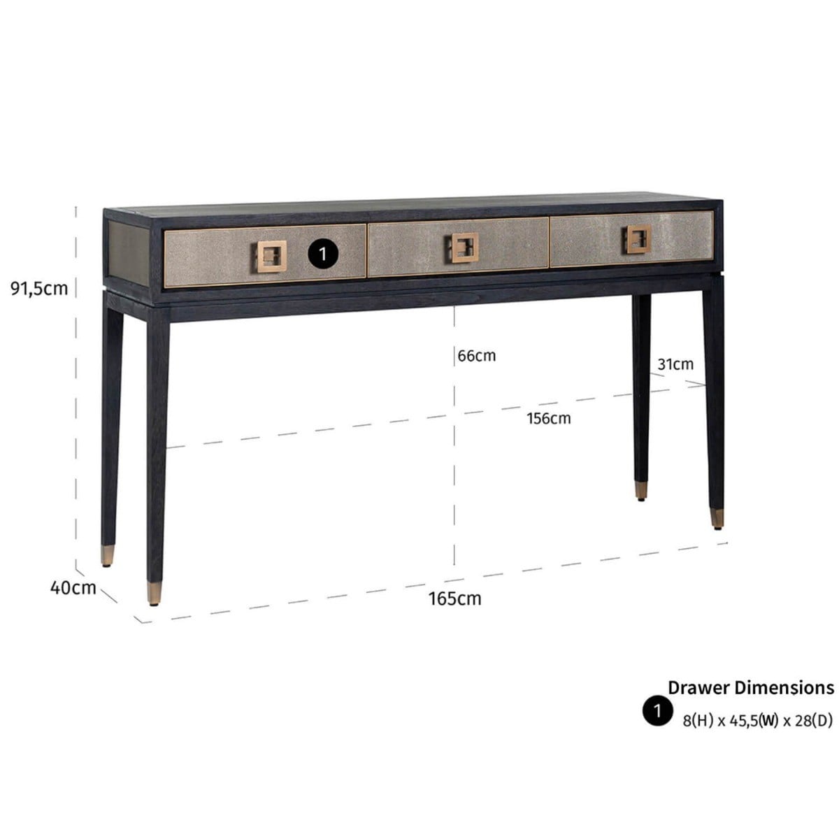 Bloomville 3 Drawer Console Table