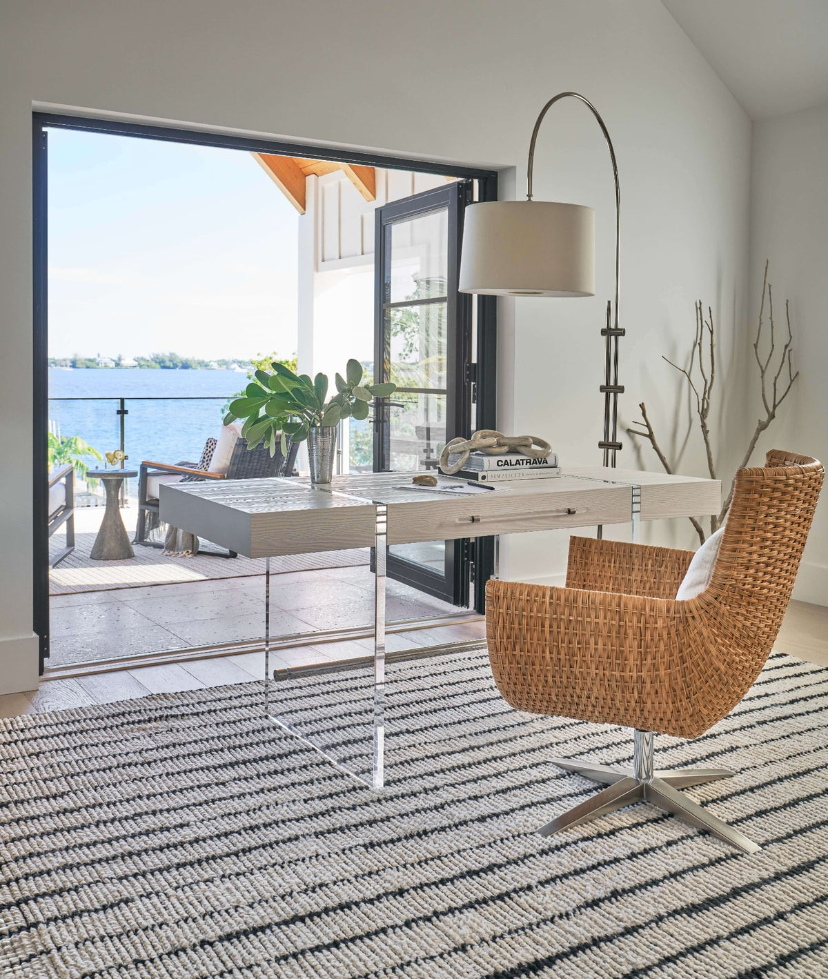 Cabo Writing Desk in White Sand