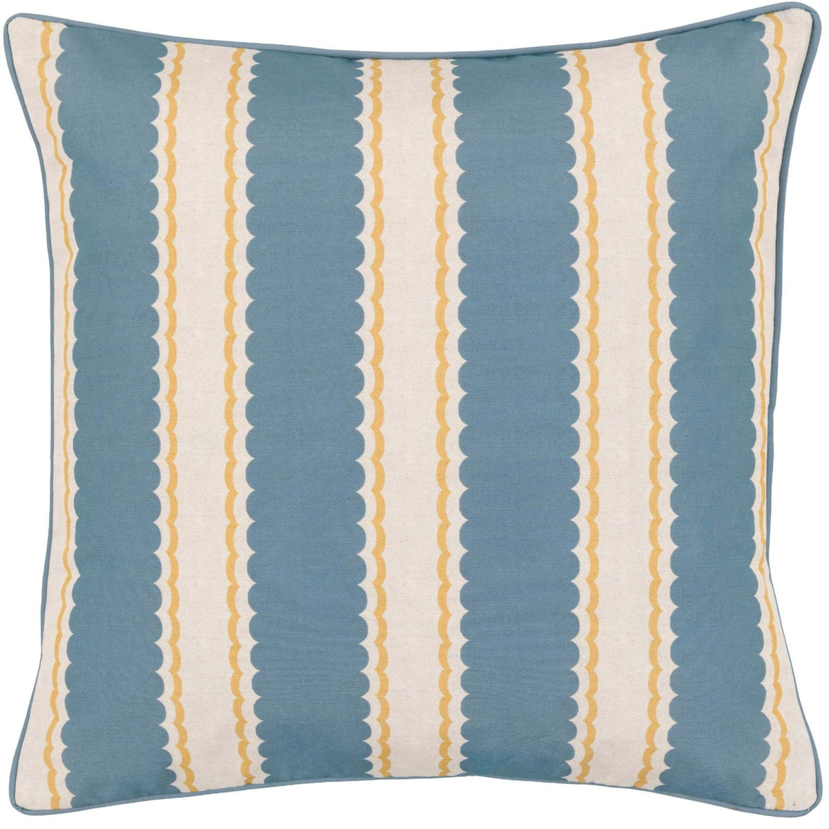 Calivana Stripe Indoor/Outdoor Cushion in Blue/Ochre
