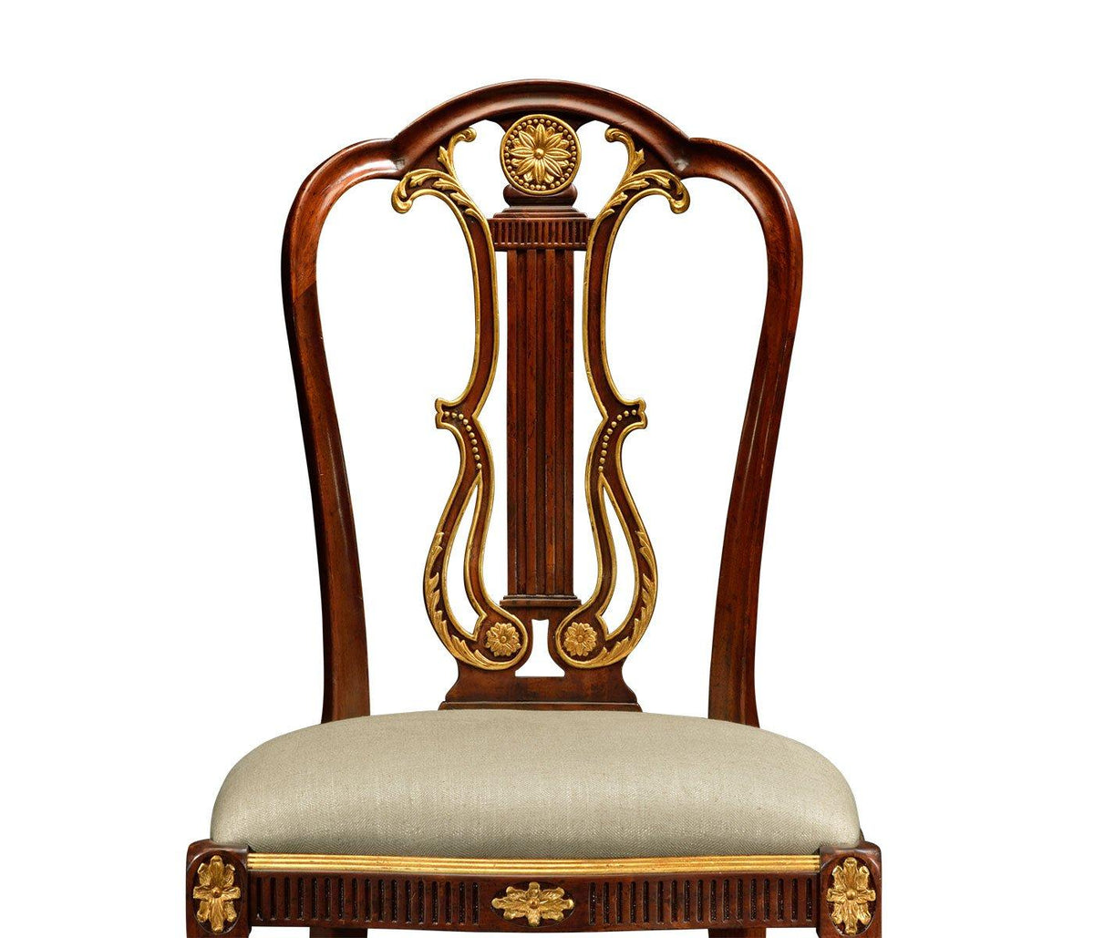 Buckingham Gilded Lyre Back Side Chair in Antwerp