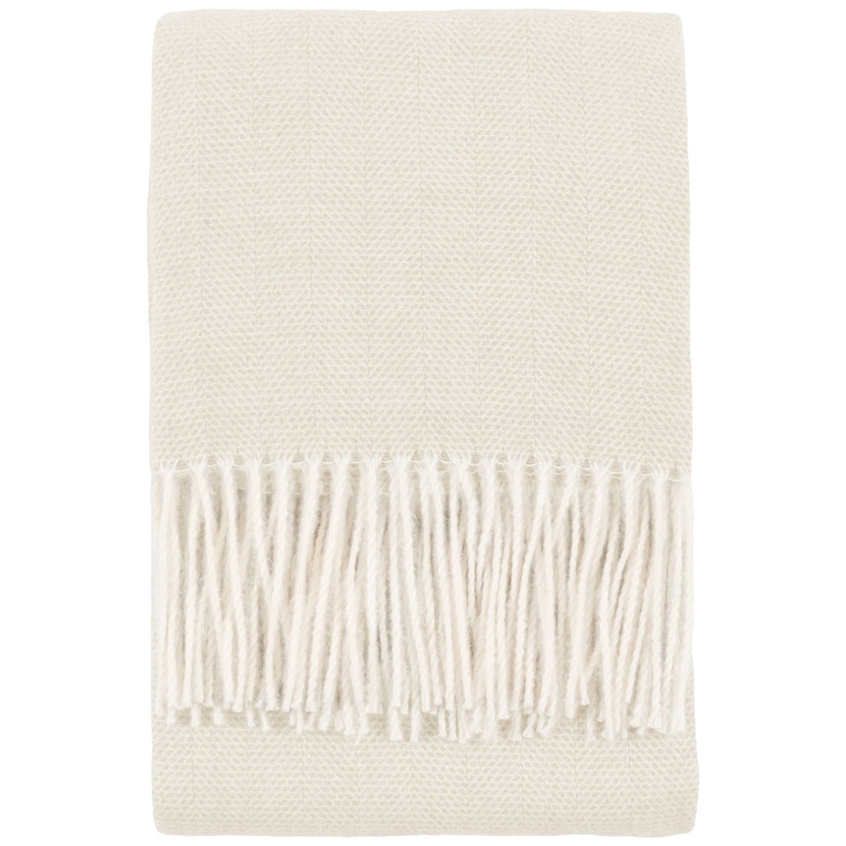 Cassis Herringbone Throw in Ecru