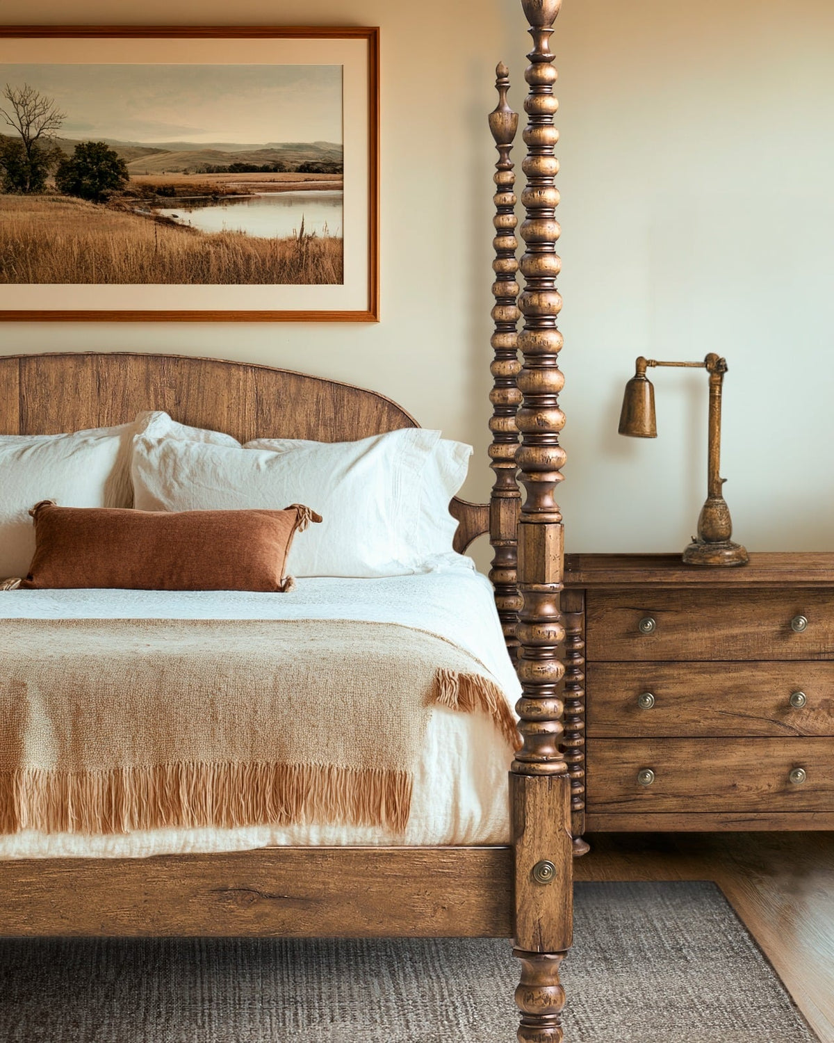 Tamarisk 3 Drawer Bedside Table