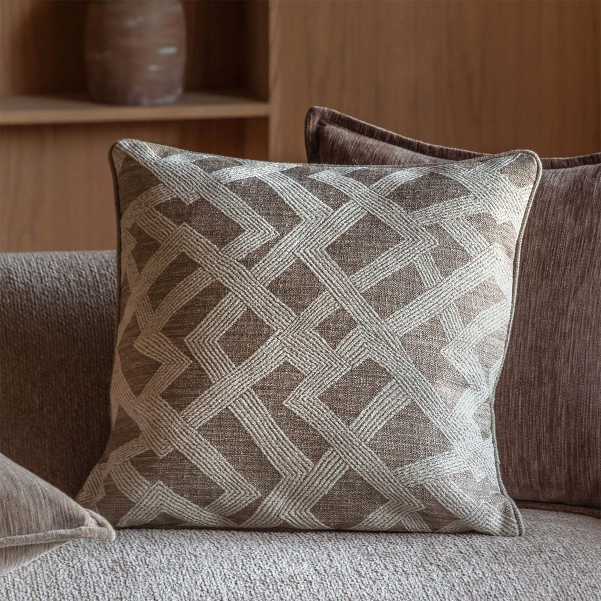 Celeste Jacquard Cushion in Neutral