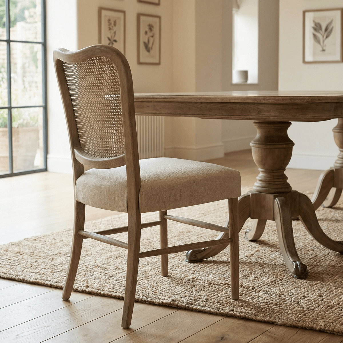 Chadlington Rattan and Natural Linen Dining Chair