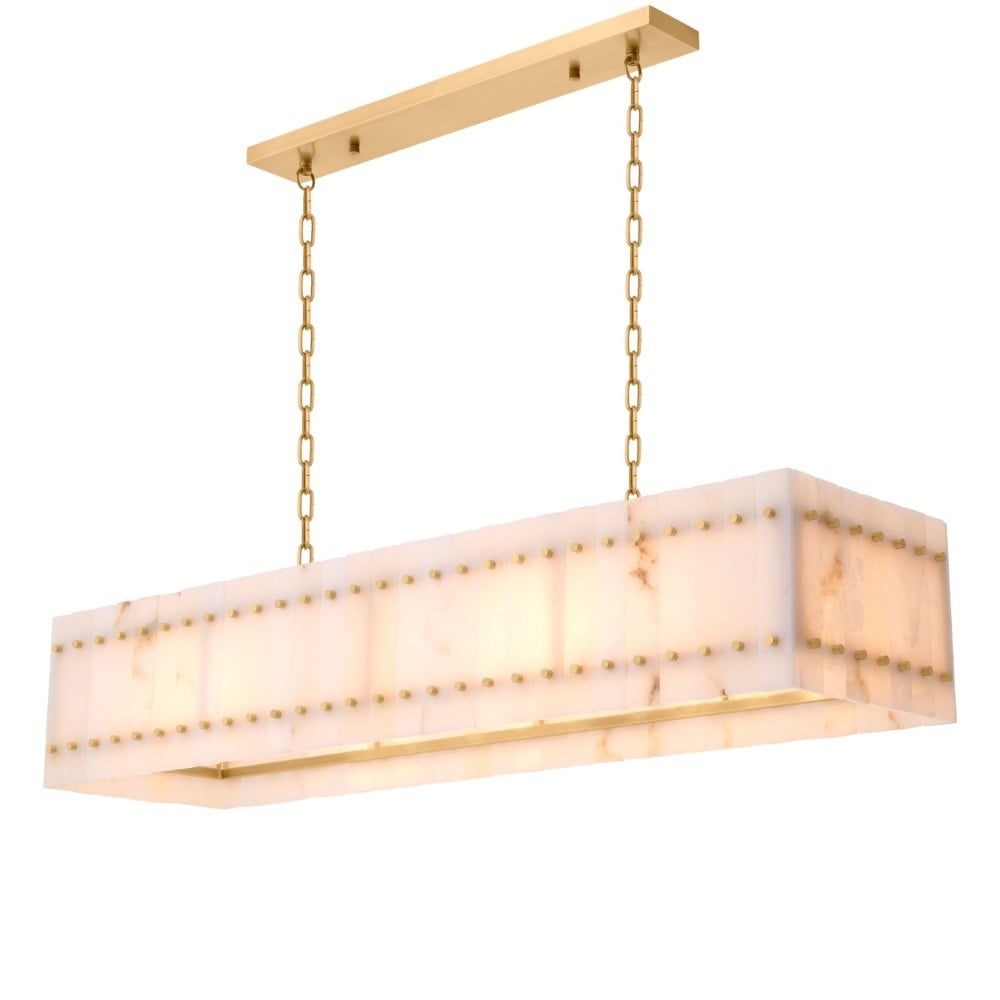 Ruby Rectangular Chandelier in Alabaster