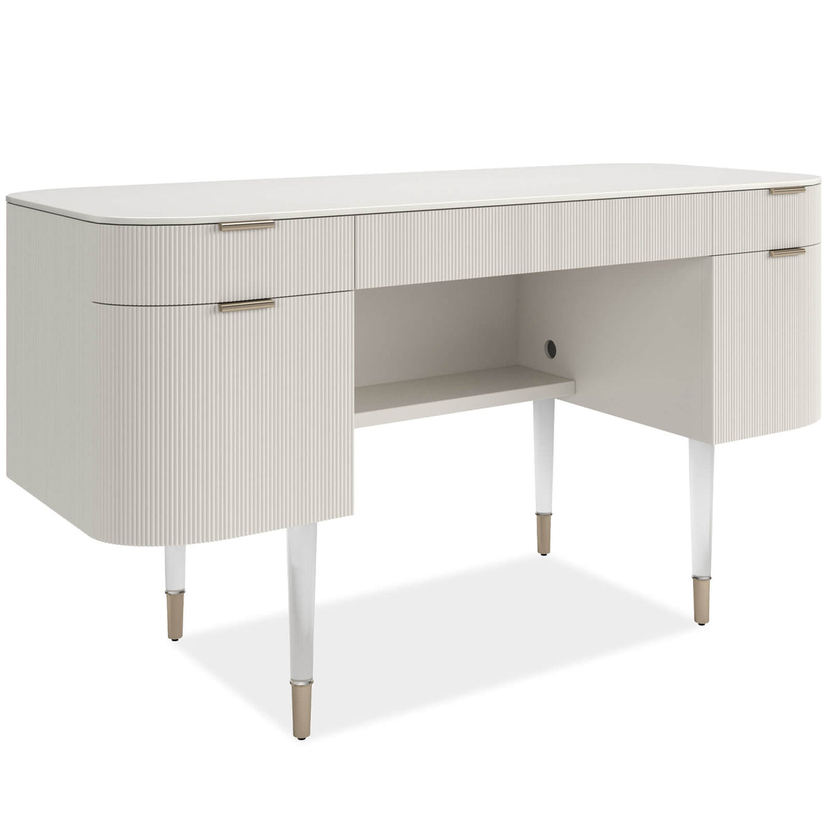 Lady Love Desk / Dressing Table in Matte Pearl