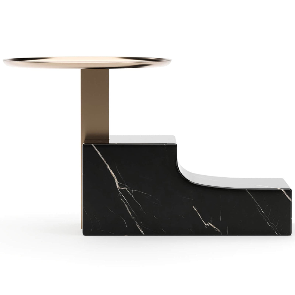 Overlap Base Bedside Table in Dark