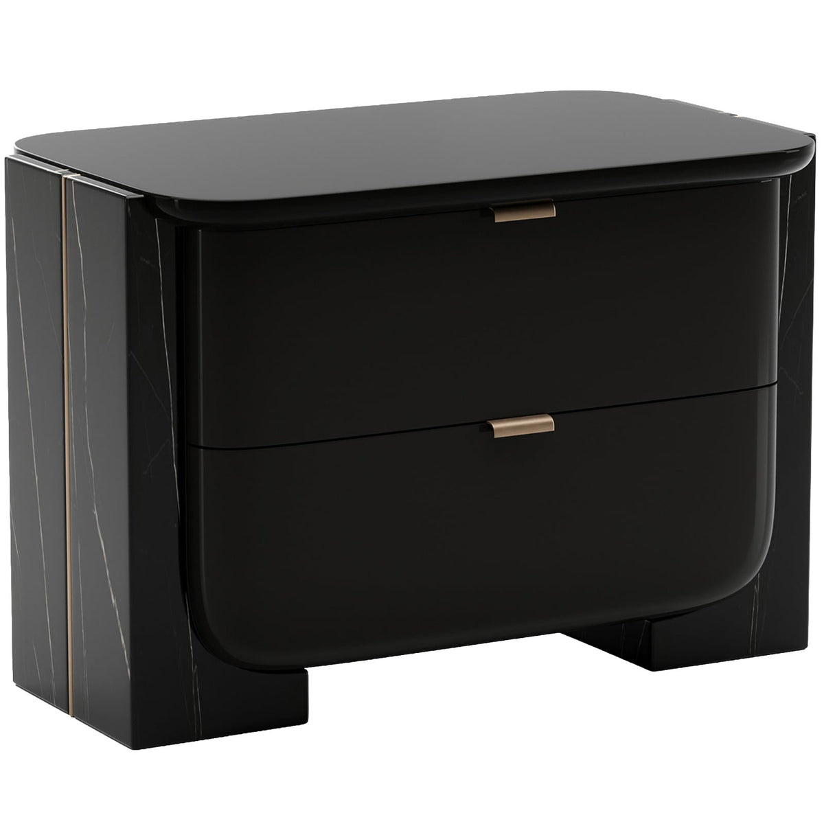 Overlap Bedside Table in Dark - Large