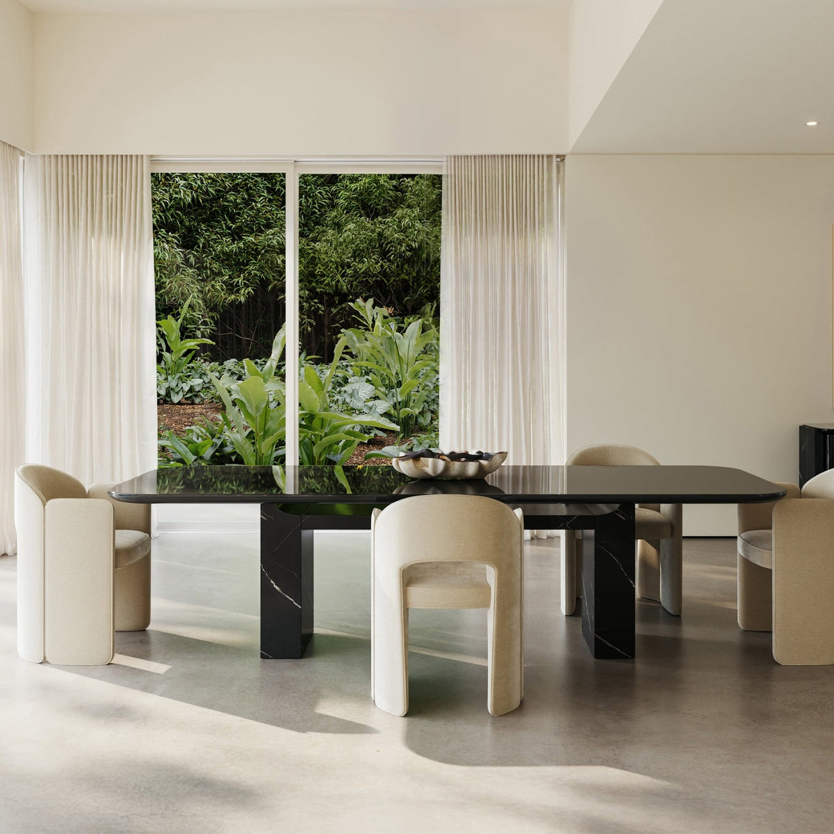 Overlap Rectangle Dining Table in Dark - 284cm
