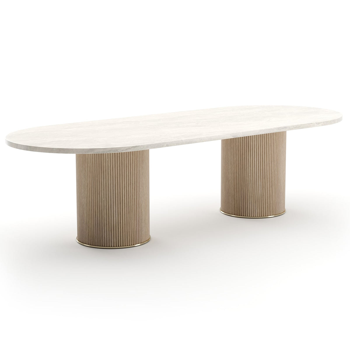 Rhythm Oval Stone Top Dining Table - 285cm