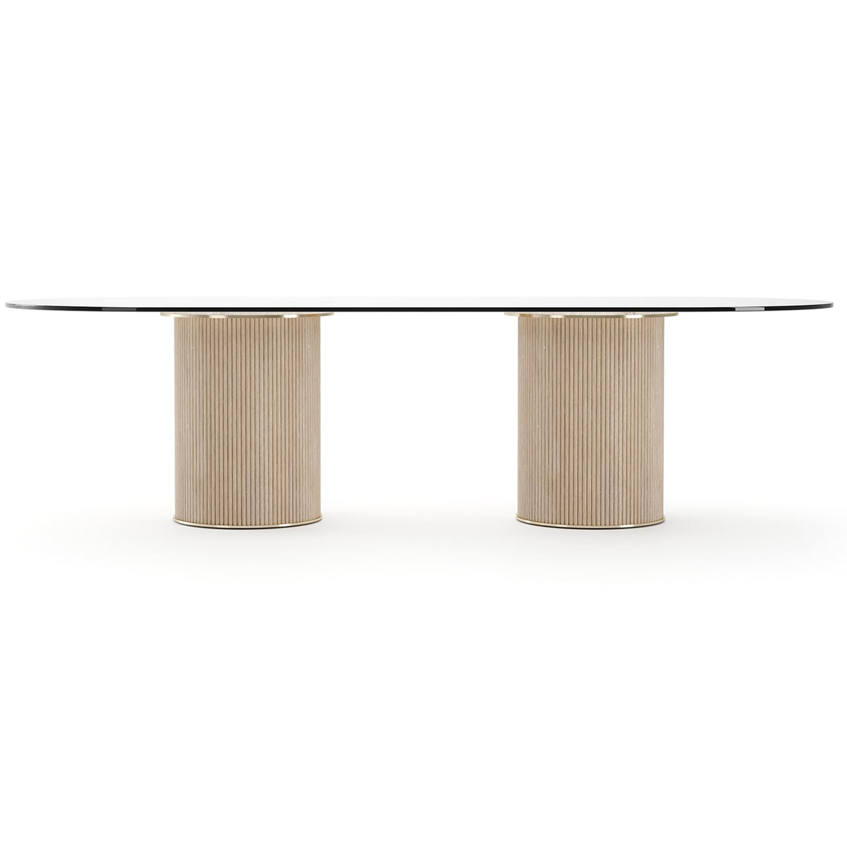 Rhythm Oval Glass Top Dining Table - 270cm