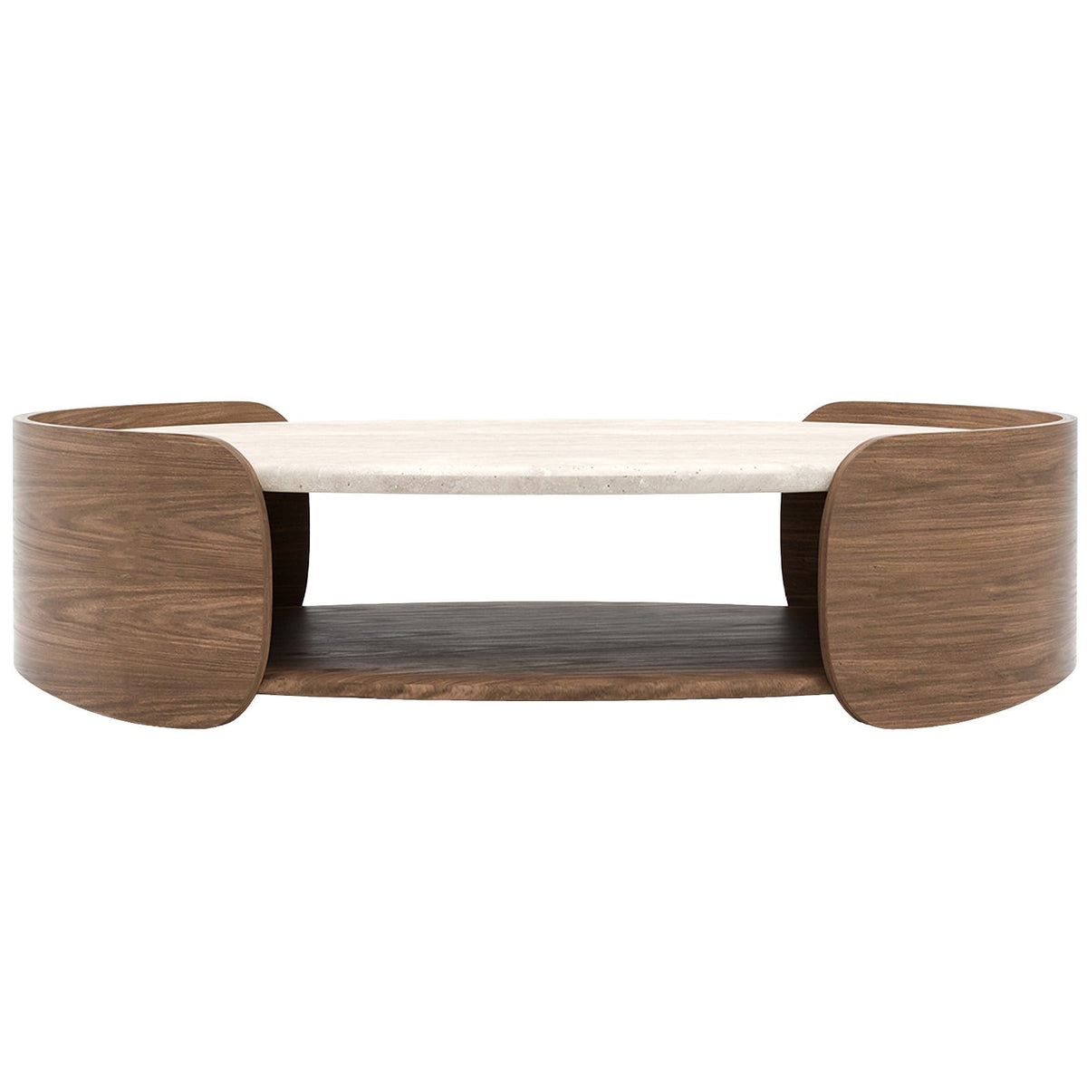 Fleur Open Coffee Table With Wood Shelf