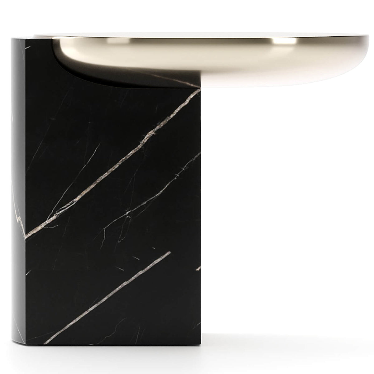 Overlap Round Side Table in Dark