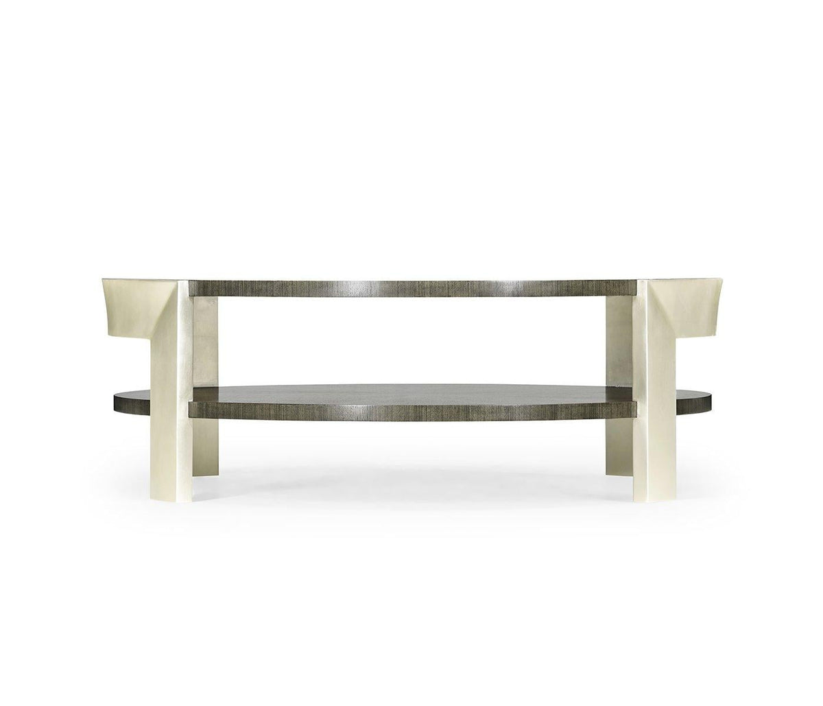 Round Coffee Table in Dark Grey Walnut