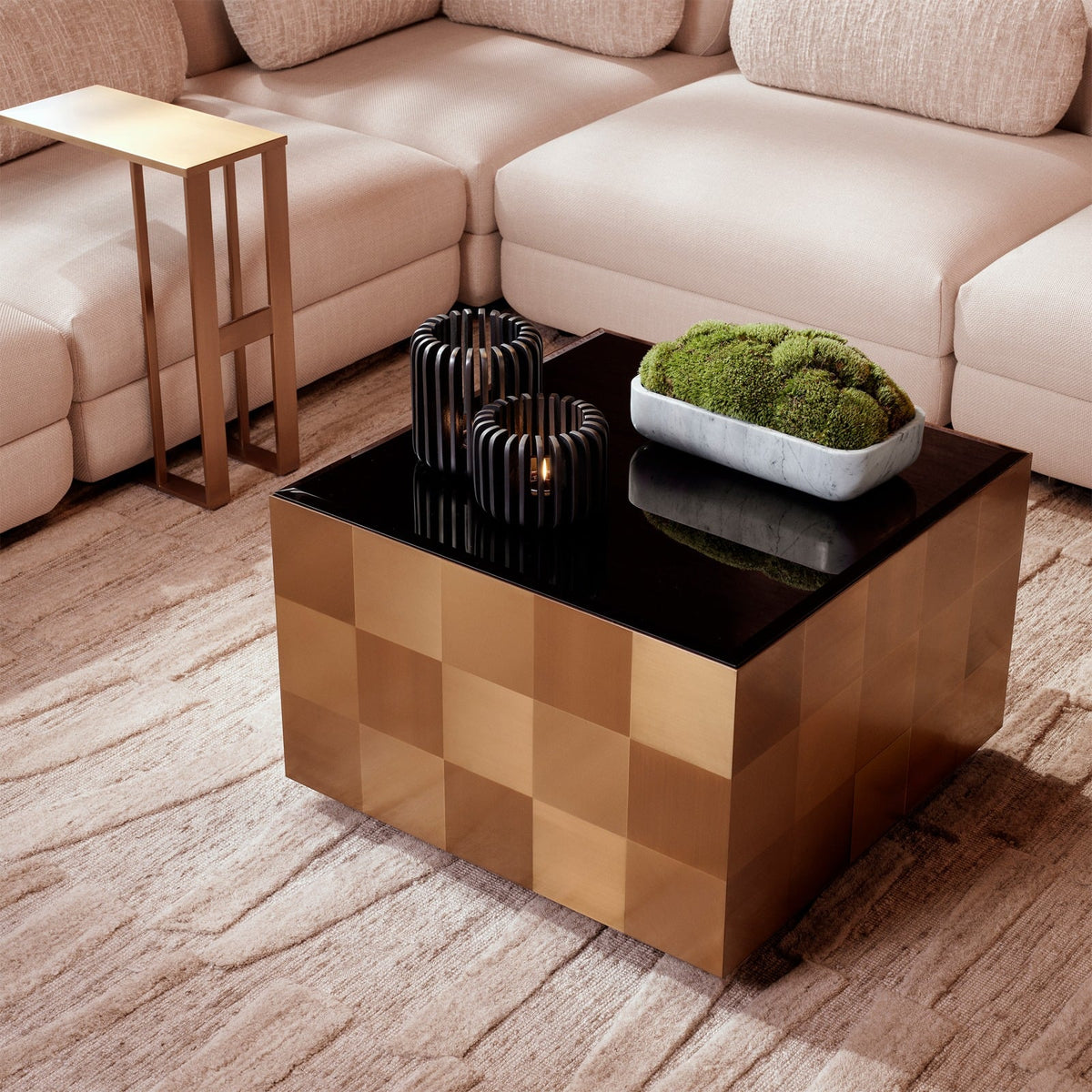 Saint John Coffee Table in Brushed Brass